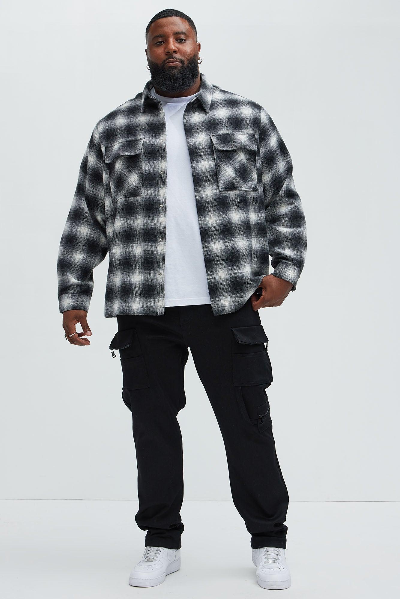 Cassnet Plaid Button Up Shirt - Black/combo Male Product Image