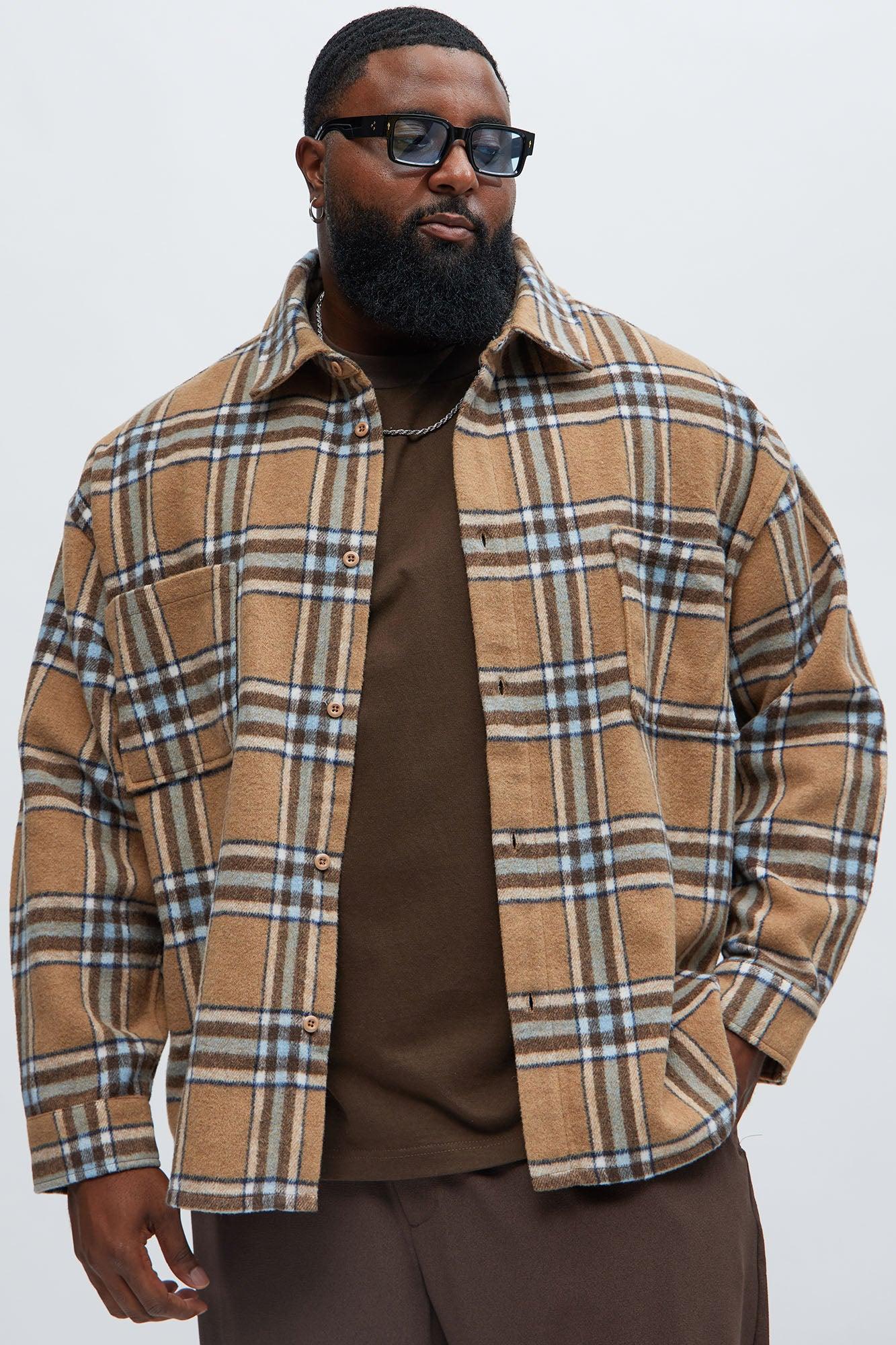 Come See Me Plaid Shacket - Beige Product Image