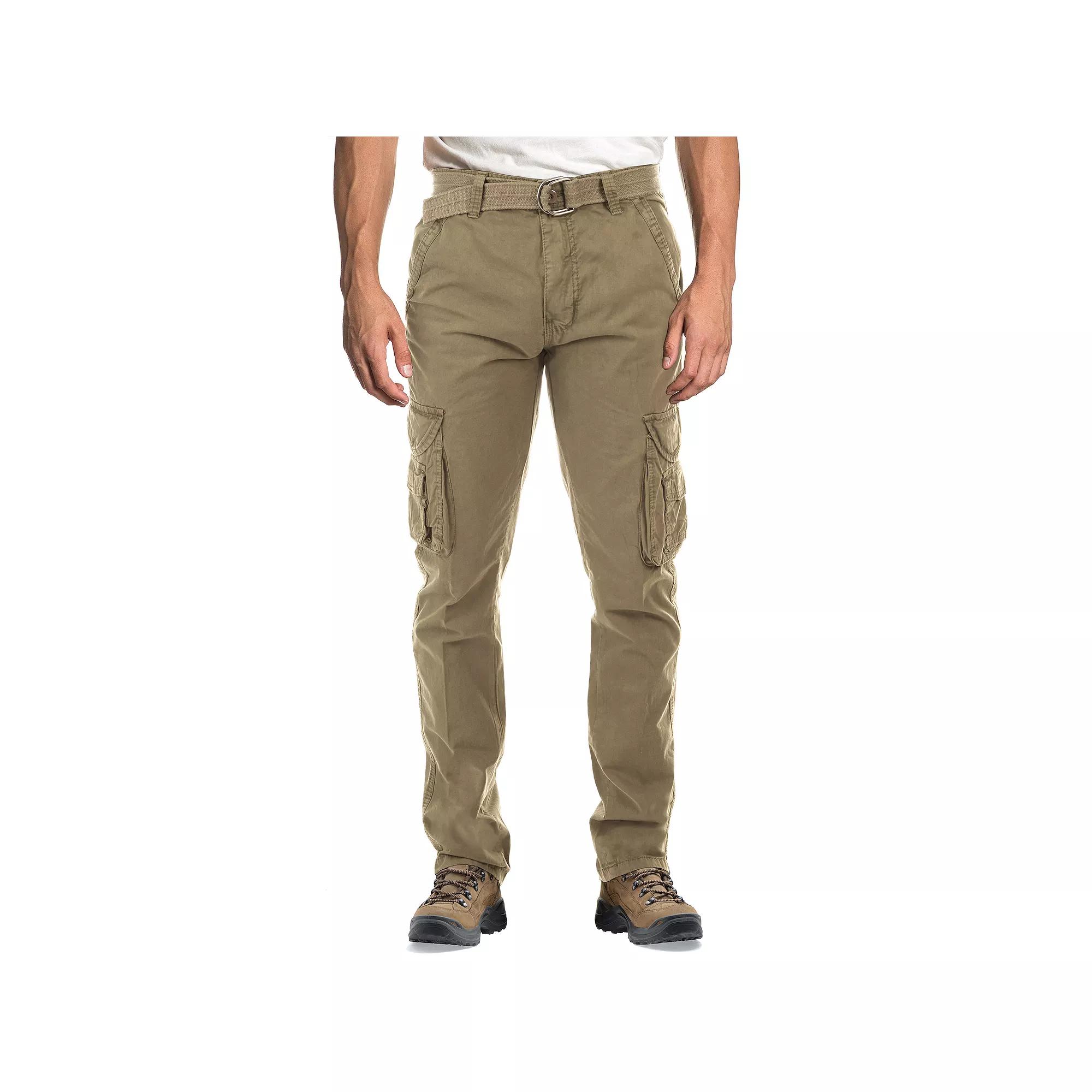 Men's Xray Slim-Fit Belted Cargo Pants, Size: 38, New Green Product Image