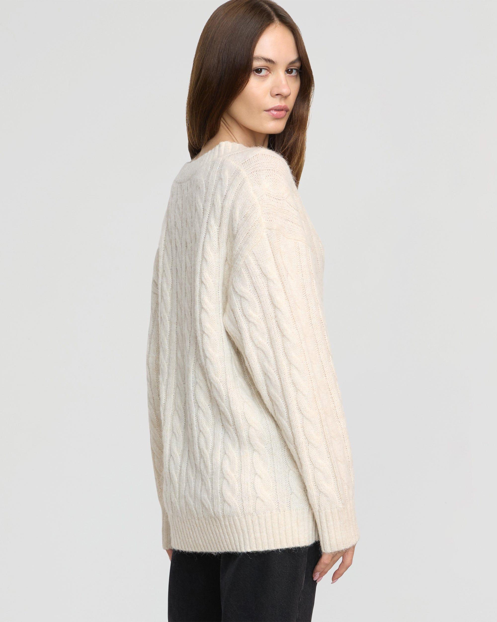 Hikari Asymmetric Cable Knit Cardigan Product Image