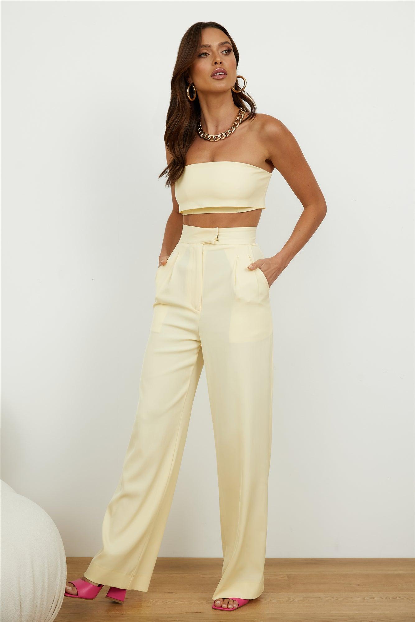 Blind Love Pants Pale Yellow Product Image