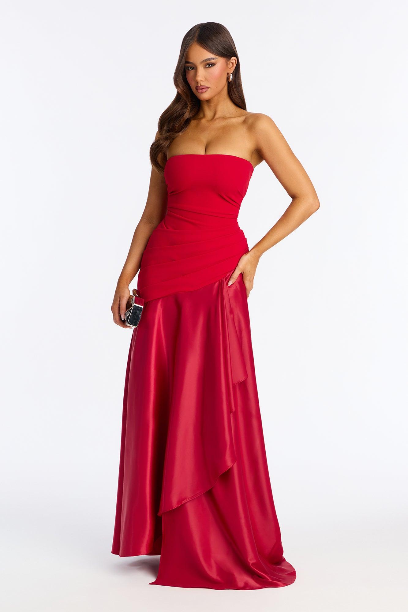 Simply Stunning Strapless Gown - Red Female Product Image