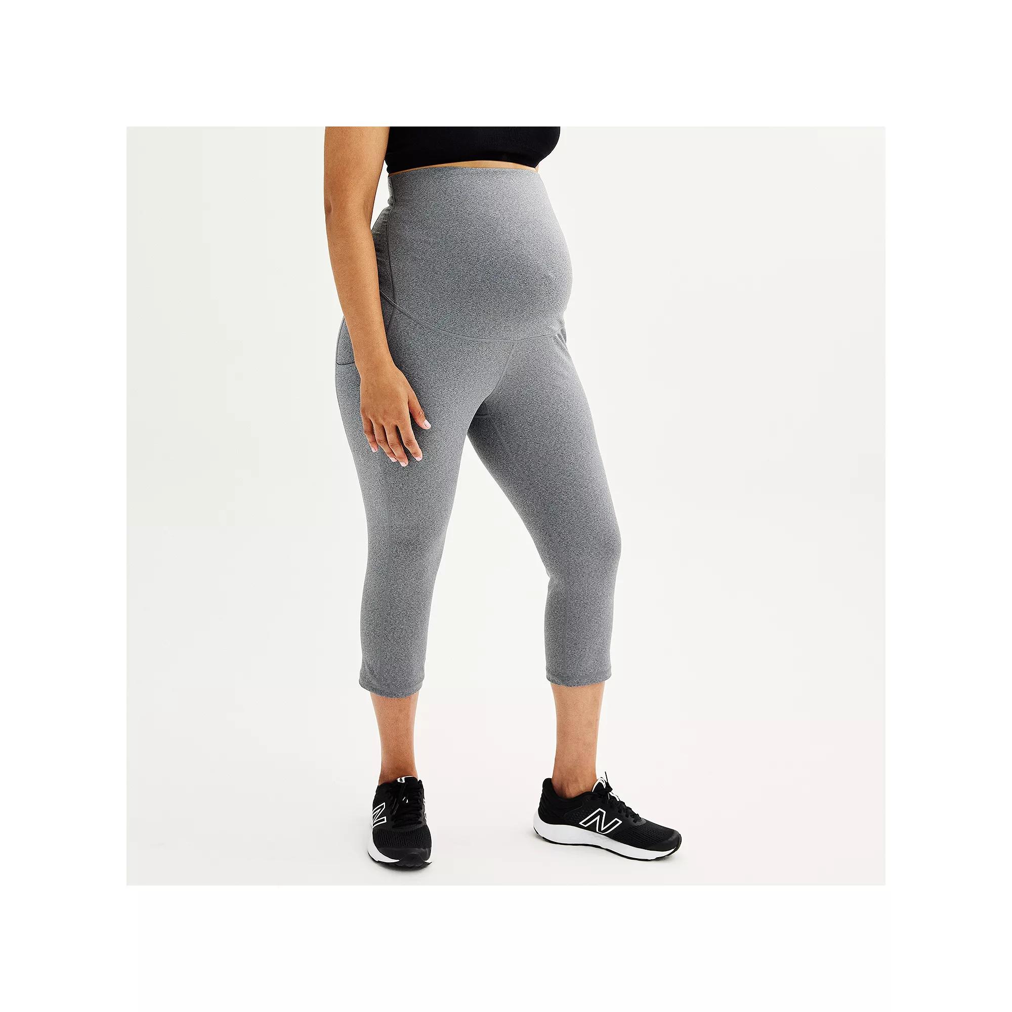 Plus Size Maternity Tek Gear® Ultrastretch High Rise Capri Leggings, Women's, Size: 2XL, Grey Product Image