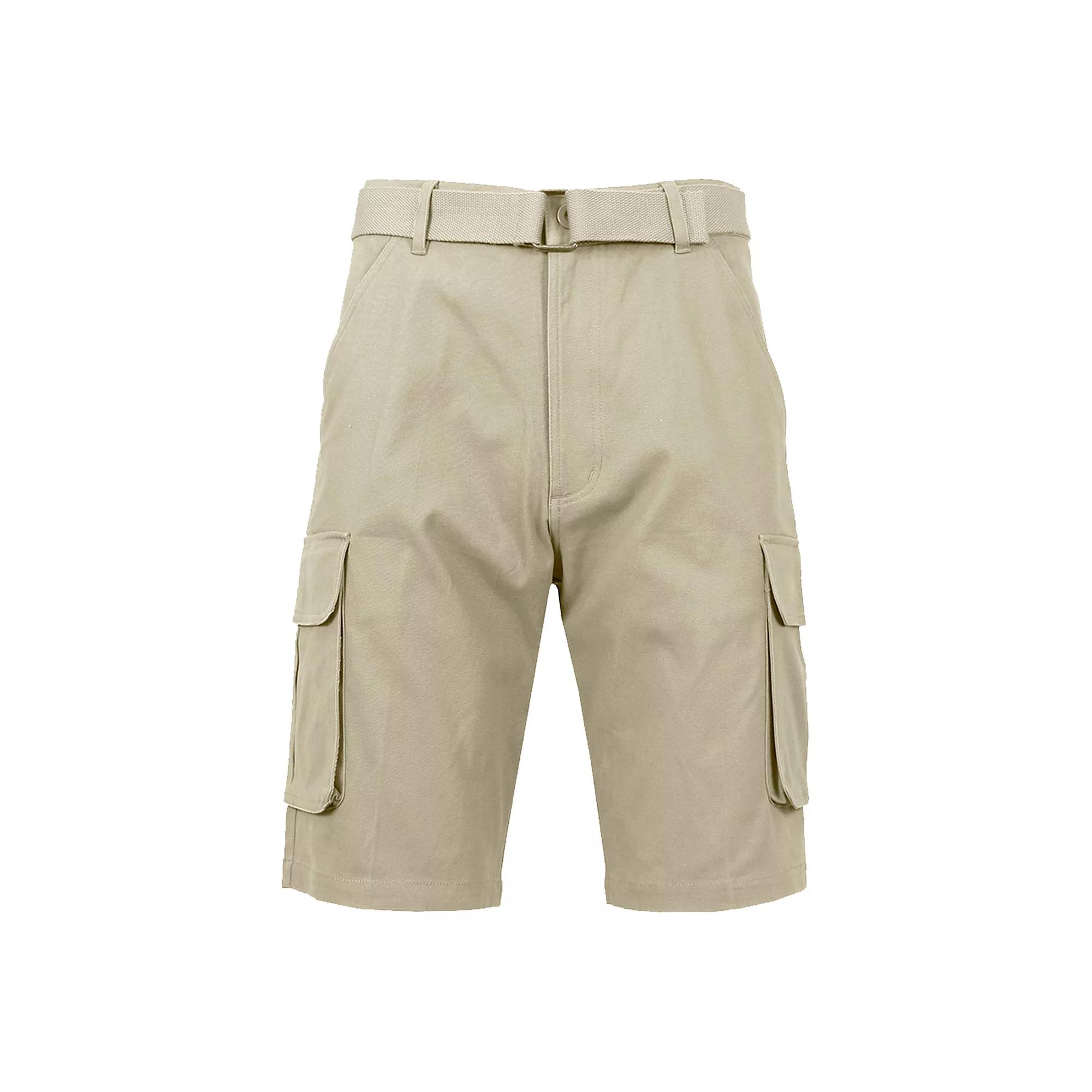 Men's Blu Rock 11.5" Slim Fit Stretch Belted Cargo Shorts, Size: 34, Green Product Image