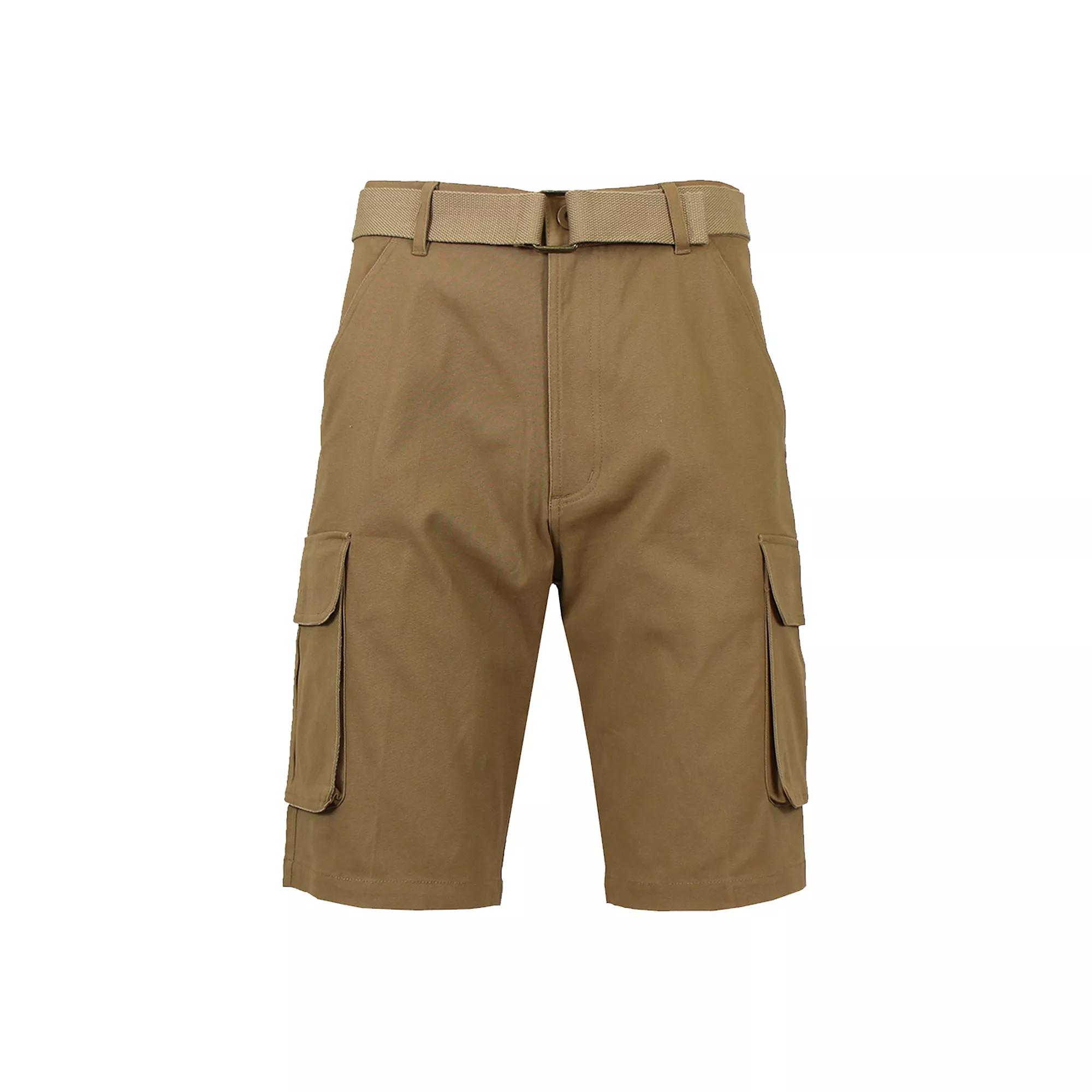 Men's Blu Rock 11.5" Slim Fit Stretch Belted Cargo Shorts, Size: 38, Timber Product Image