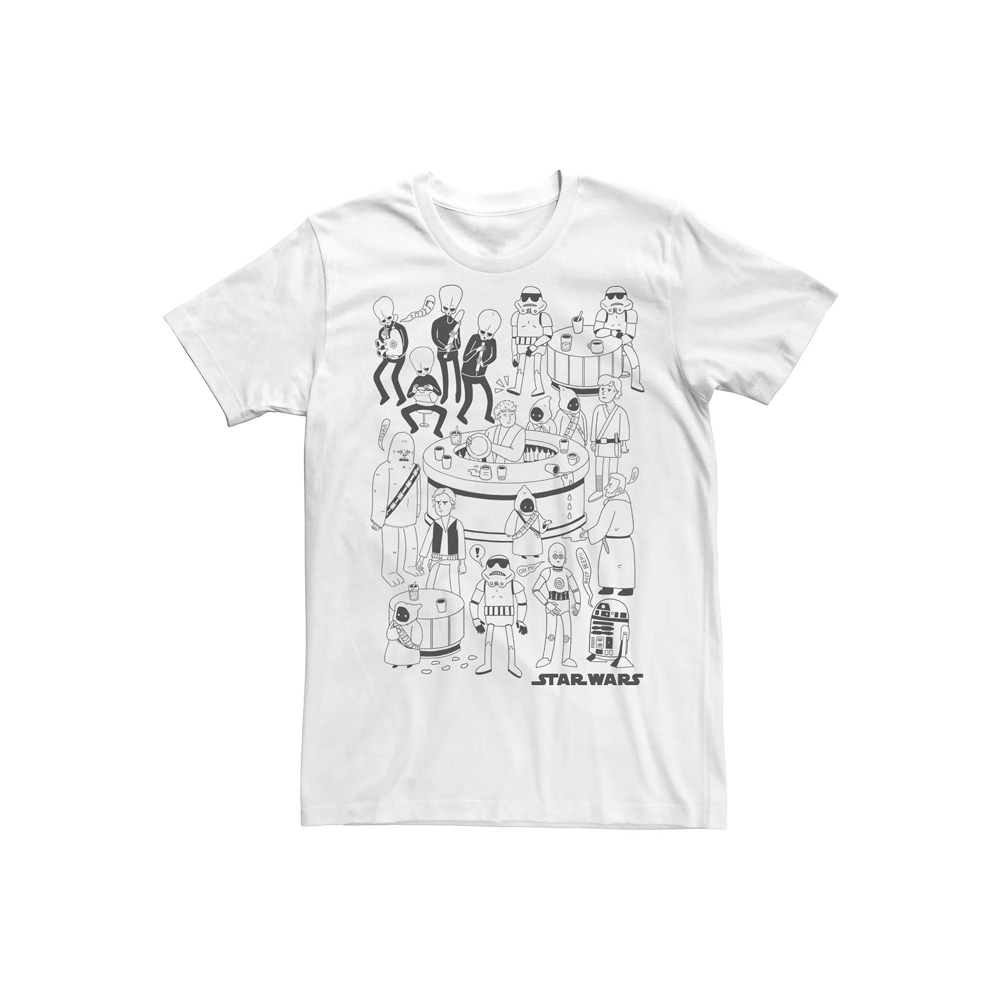 Men's Star Wars Mos Eisley Cantina Doodle Group Shot Graphic Tee,  Product Image