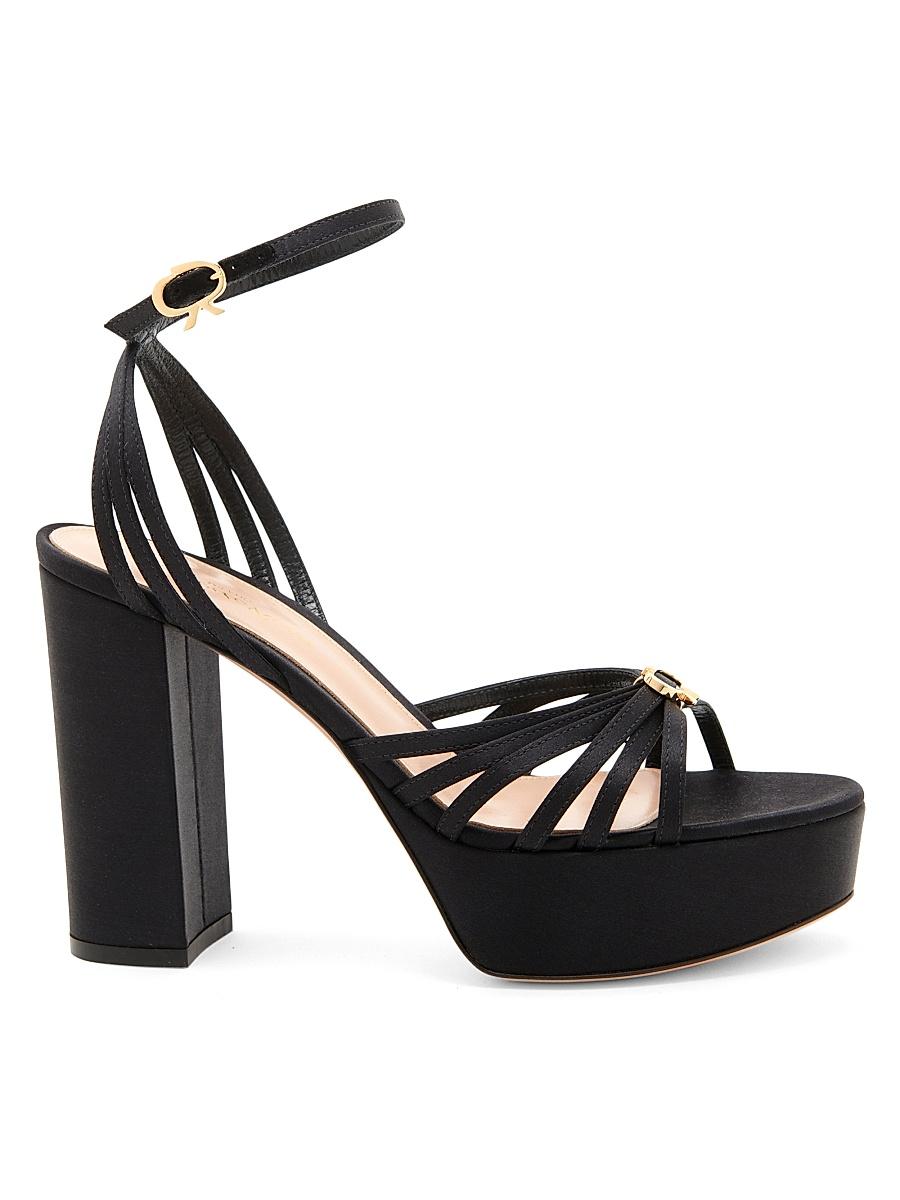 Womens 100MM Crepe Satin Platform Sandals Product Image