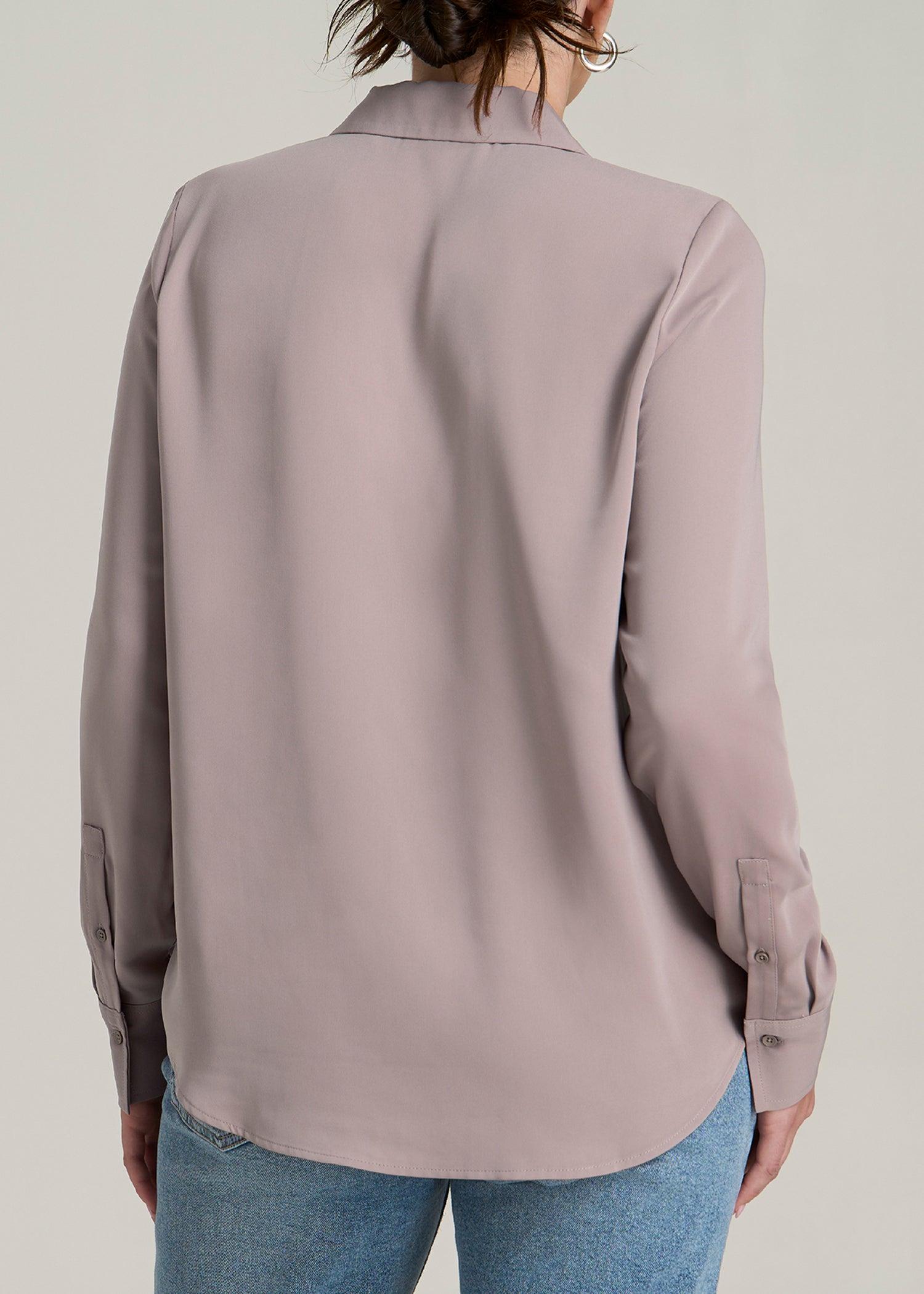Notch Collar Blouse for Tall Women in Truly Taupe Female Product Image