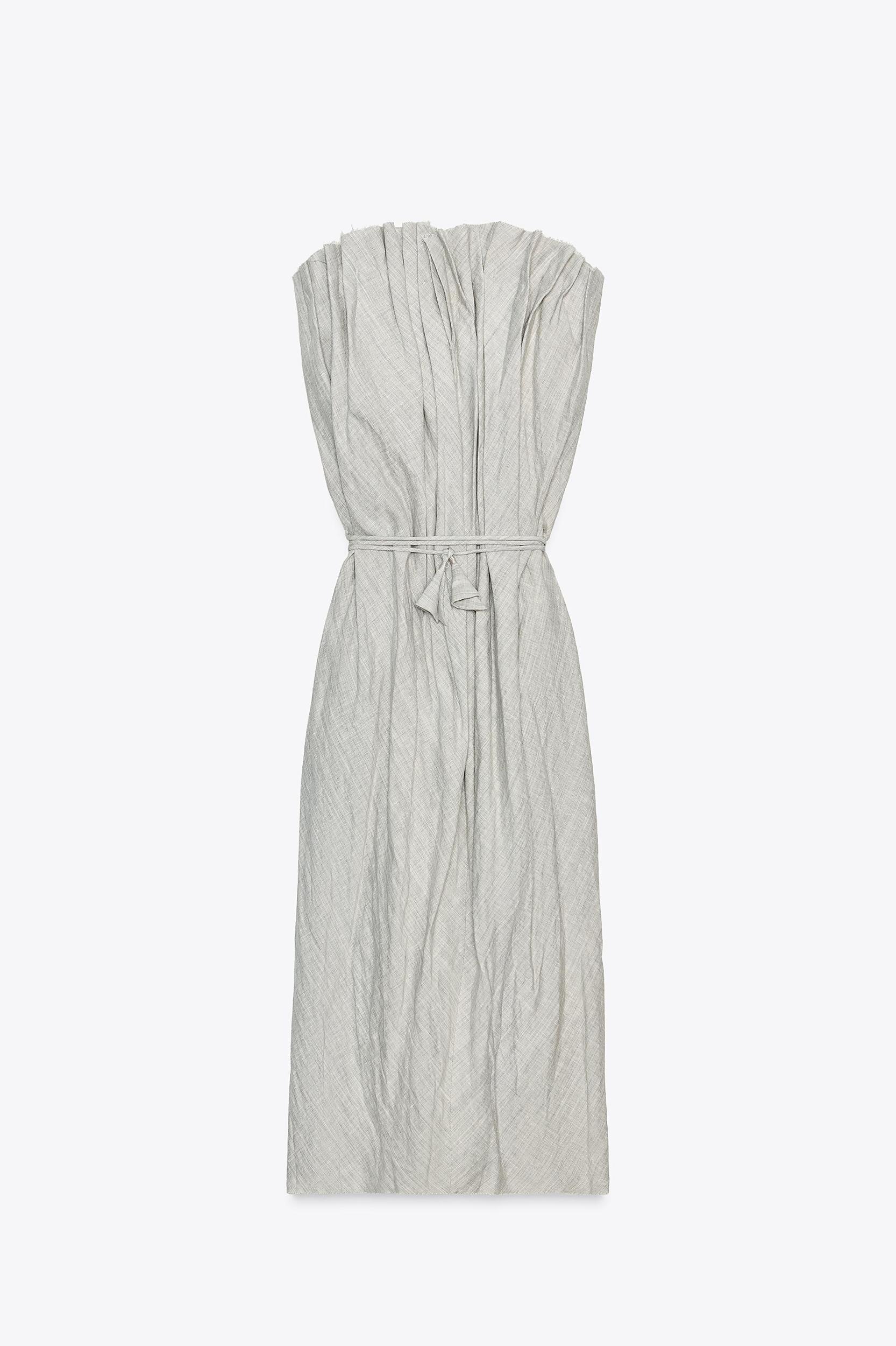 ZW COLLECTION LINEN PLEATED DRESS Product Image