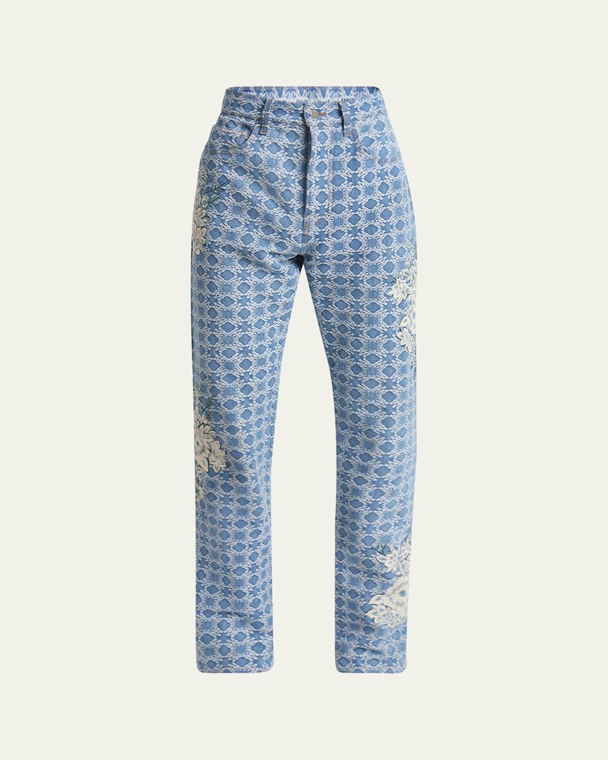 Men's Floral Embroidered MA Quad Jeans Product Image