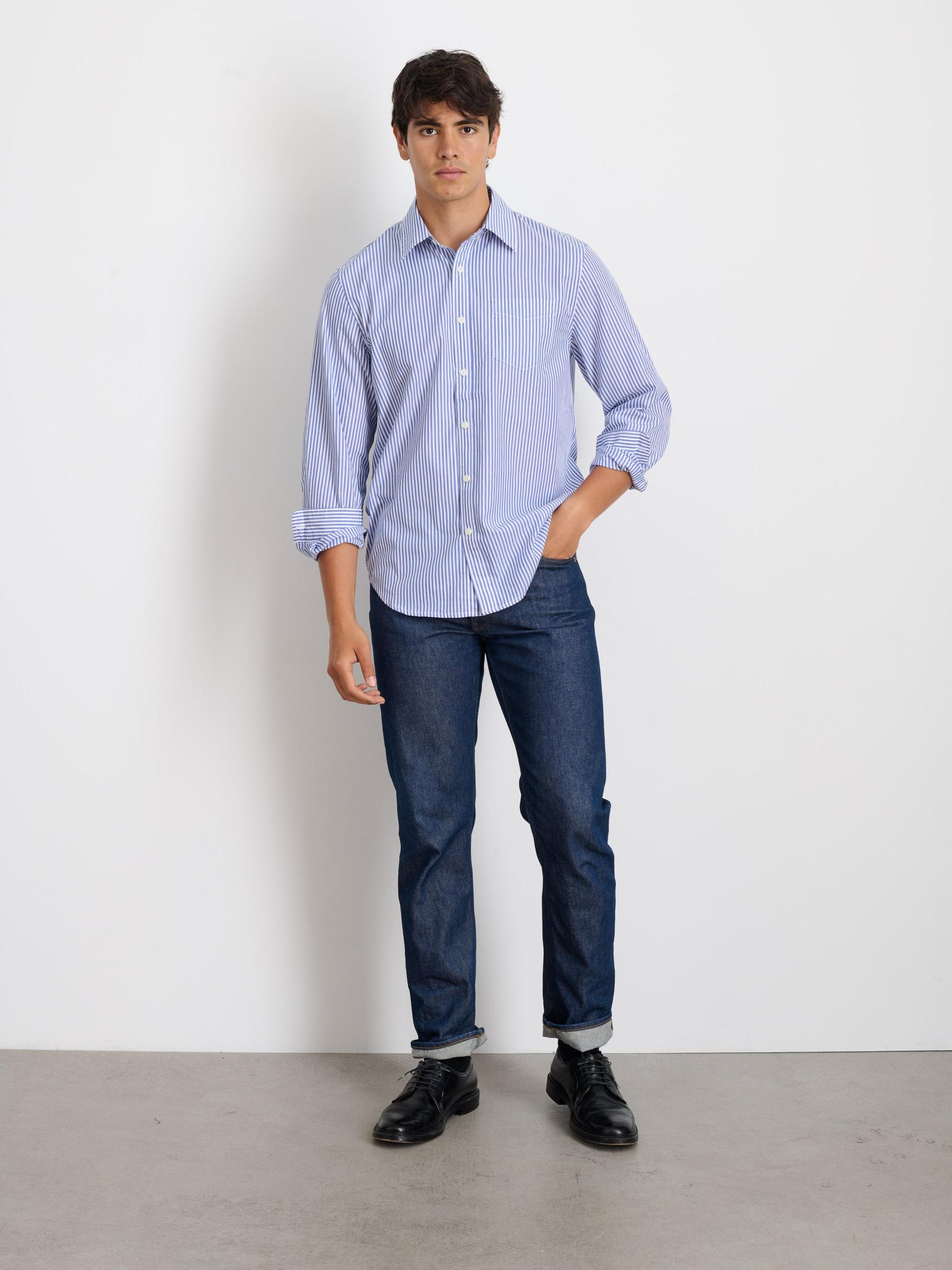 Mill Shirt in Striped Poplin Product Image