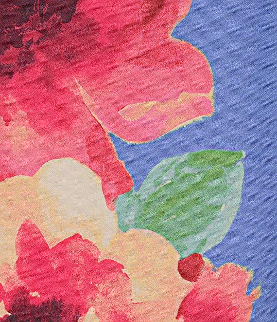 Anne Klein Scuba Floral Print Crew Neck Sleeveless Shift Mini Dress Product Image