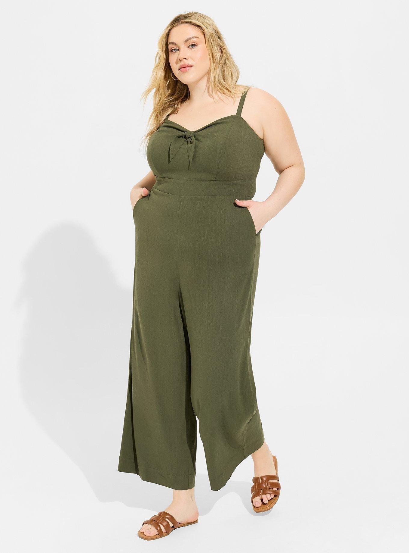 Rayon Slub Tie-Front Jumpsuit Product Image