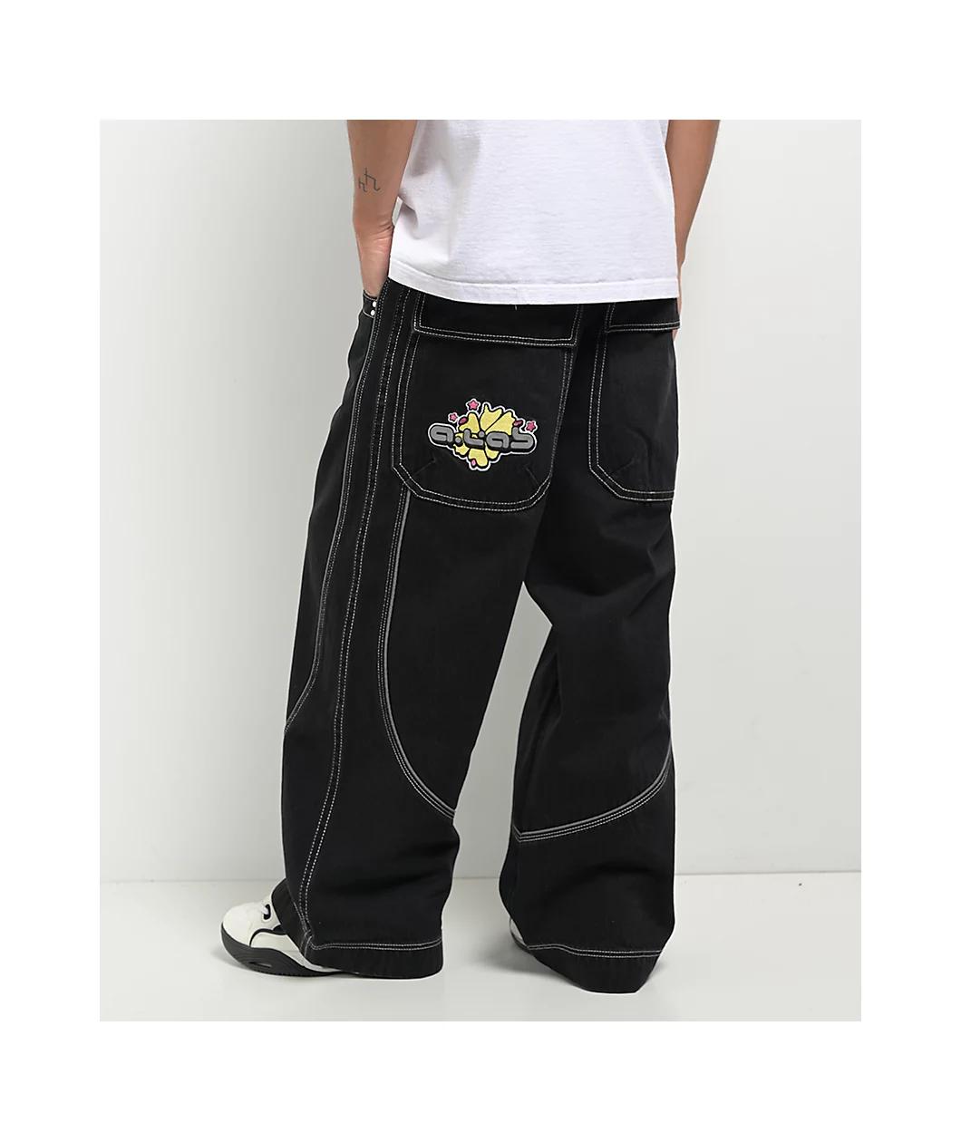 A.LAB Mega Piped Black Jeans Product Image