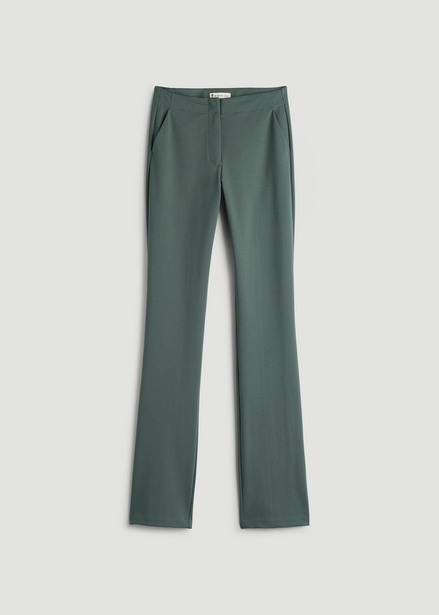 Slim Straight Leg Dress Pants for Tall Women in Balsam Green Female Product Image