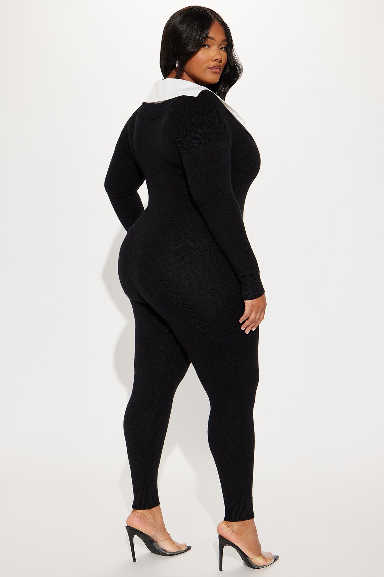 Prep In My Step Sweater Jumpsuit - Black Product Image