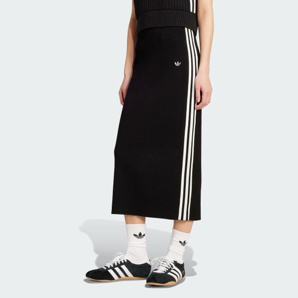 adidas Adicolor Knit 3-Stripes Skirt Black S Womens Product Image