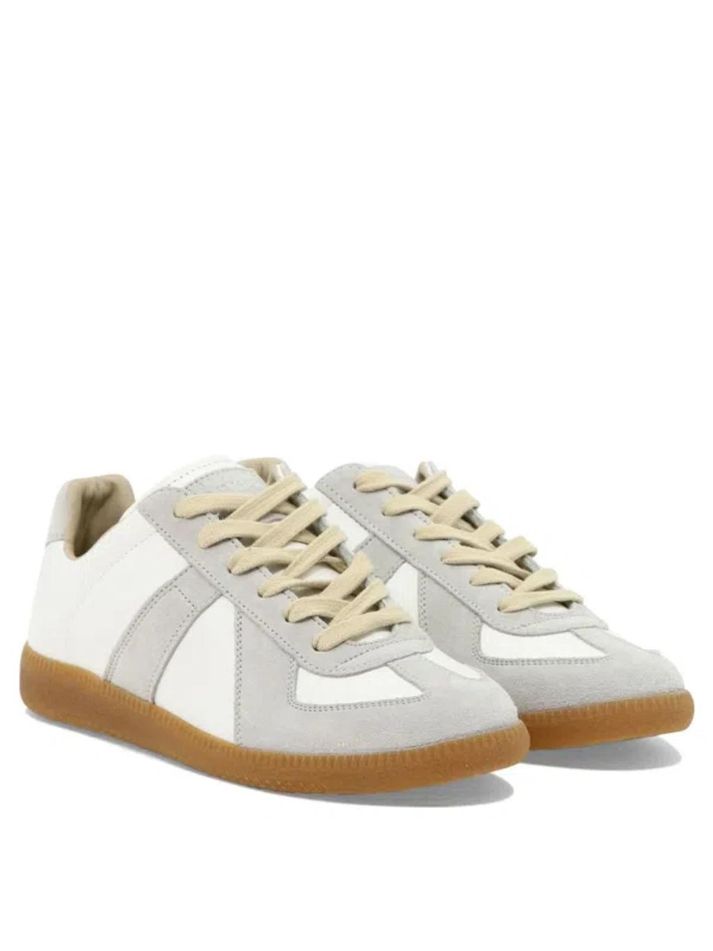 MAISON MARGIELA Replica Leather And Suede Sneakers In White Product Image