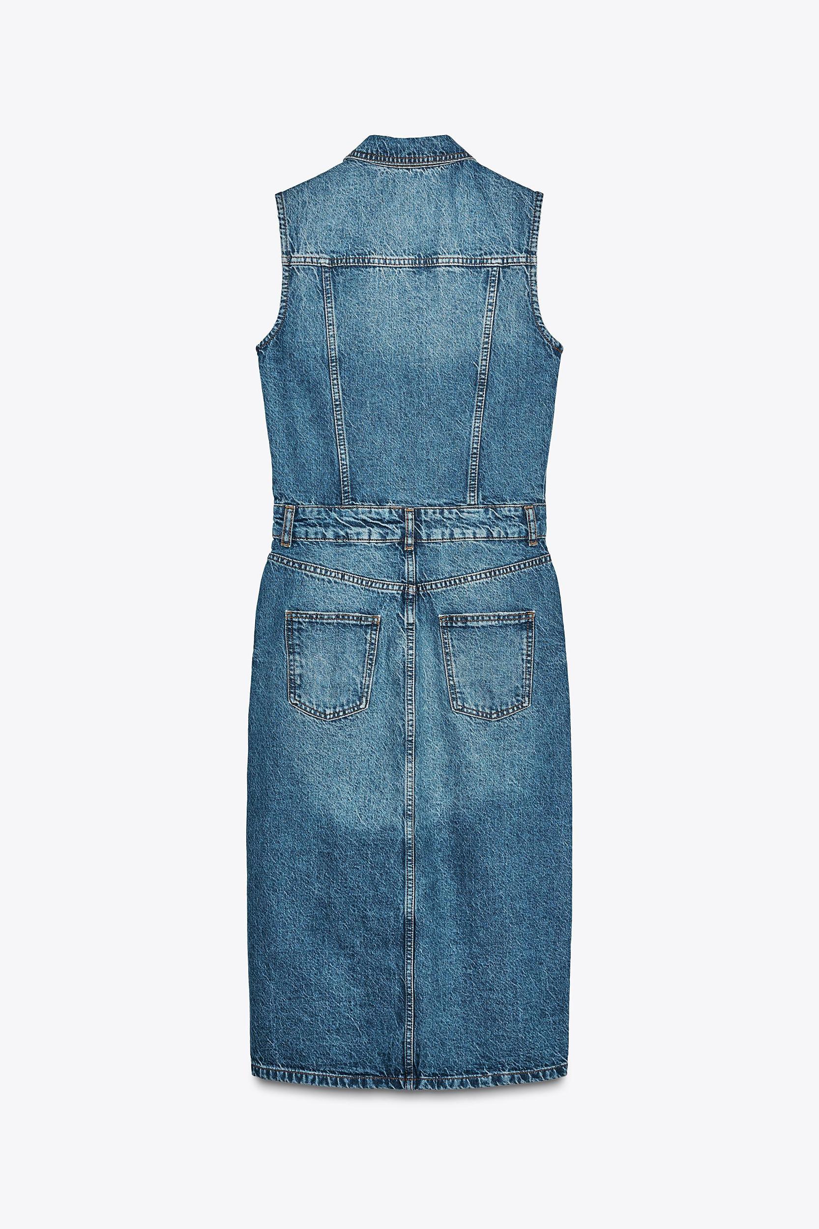 Z1975 SLEEVELESS DENIM MIDI DRESS Product Image