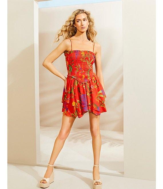 Chelsea & Violet Yvette Linen Sleeveless Smocked A-Line Dress Product Image