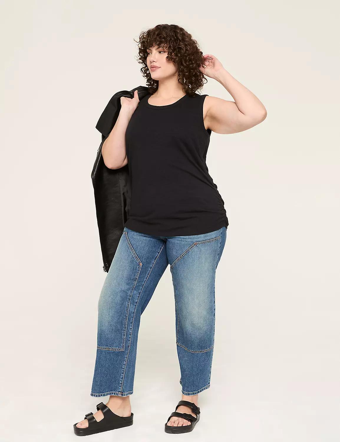 Scoop-Neck Side-Ruched Tank Product Image