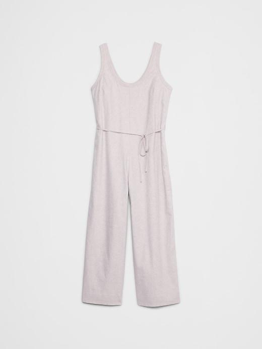 Linen-Blend Wide-Leg Jumpsuit Product Image