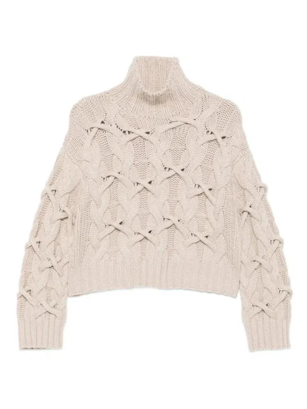BRUNELLO CUCINELLI Braided Sweater Sweaters And Cardigans Beige In Neutral Product Image