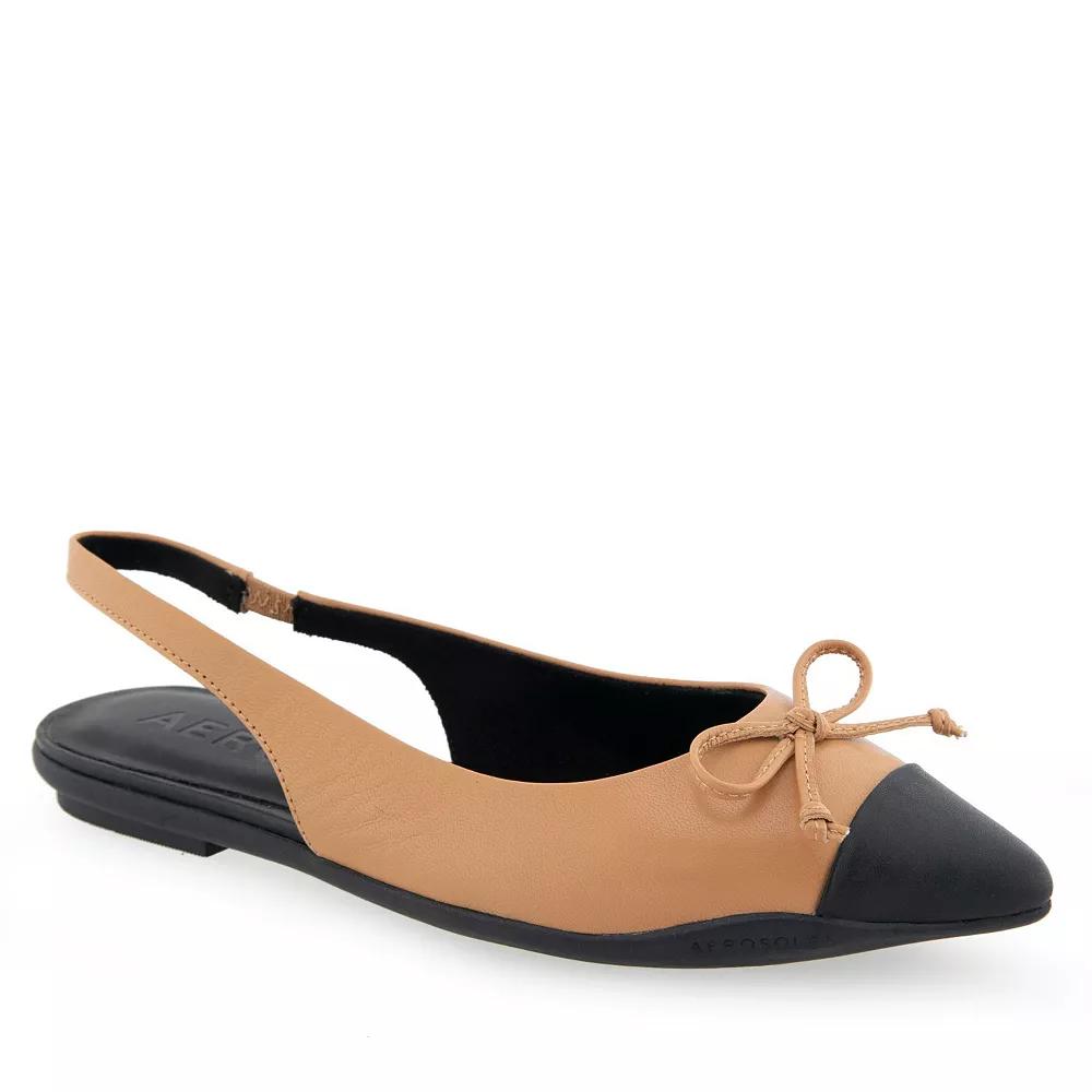 Aerosoles Donna Women's Slingback Leather Ballet Flats, Size: 10, Doe Leather Product Image