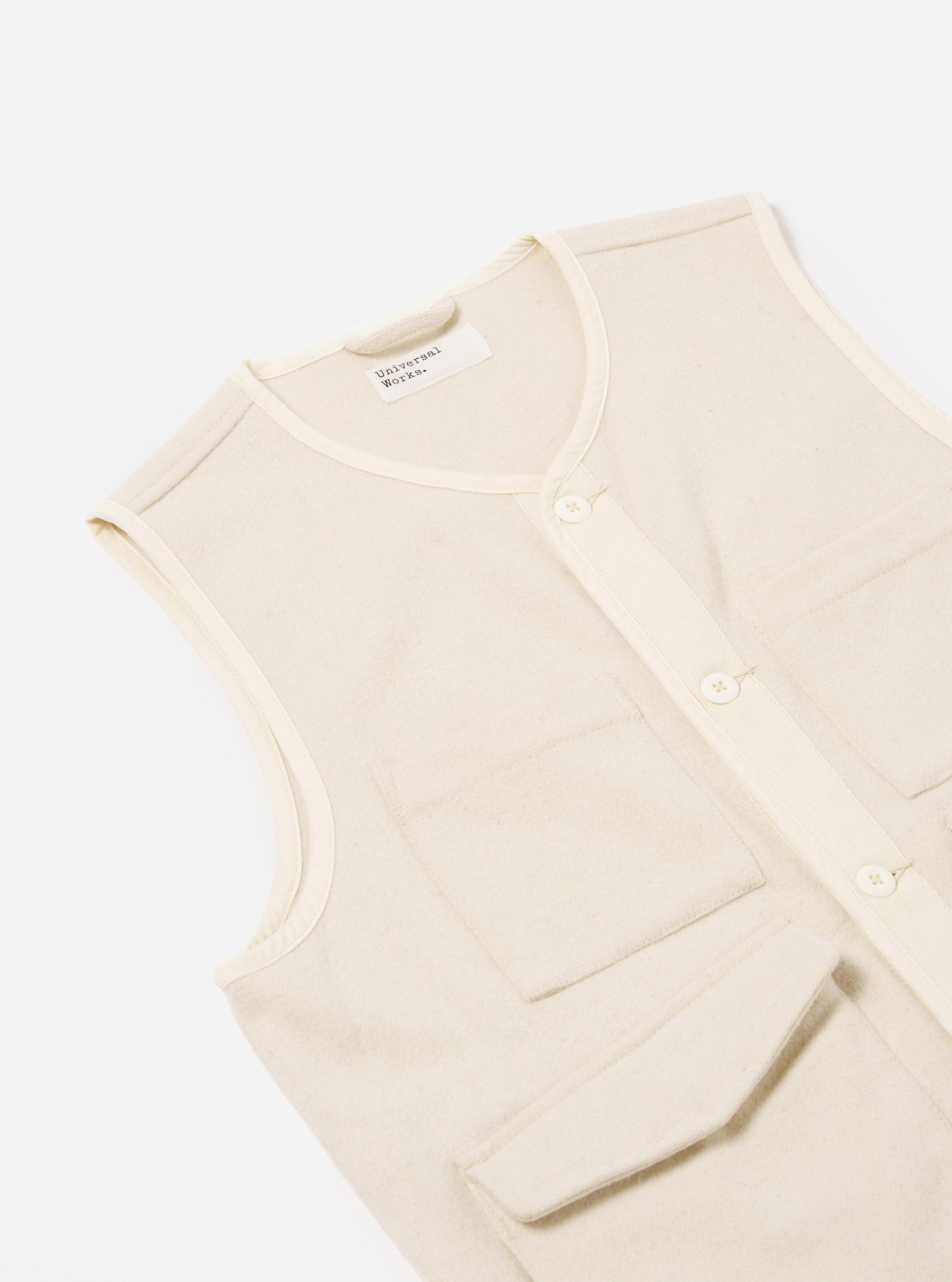 Universal Works 4 Pocket Gilet in Ecru Marl Mowbray Product Image