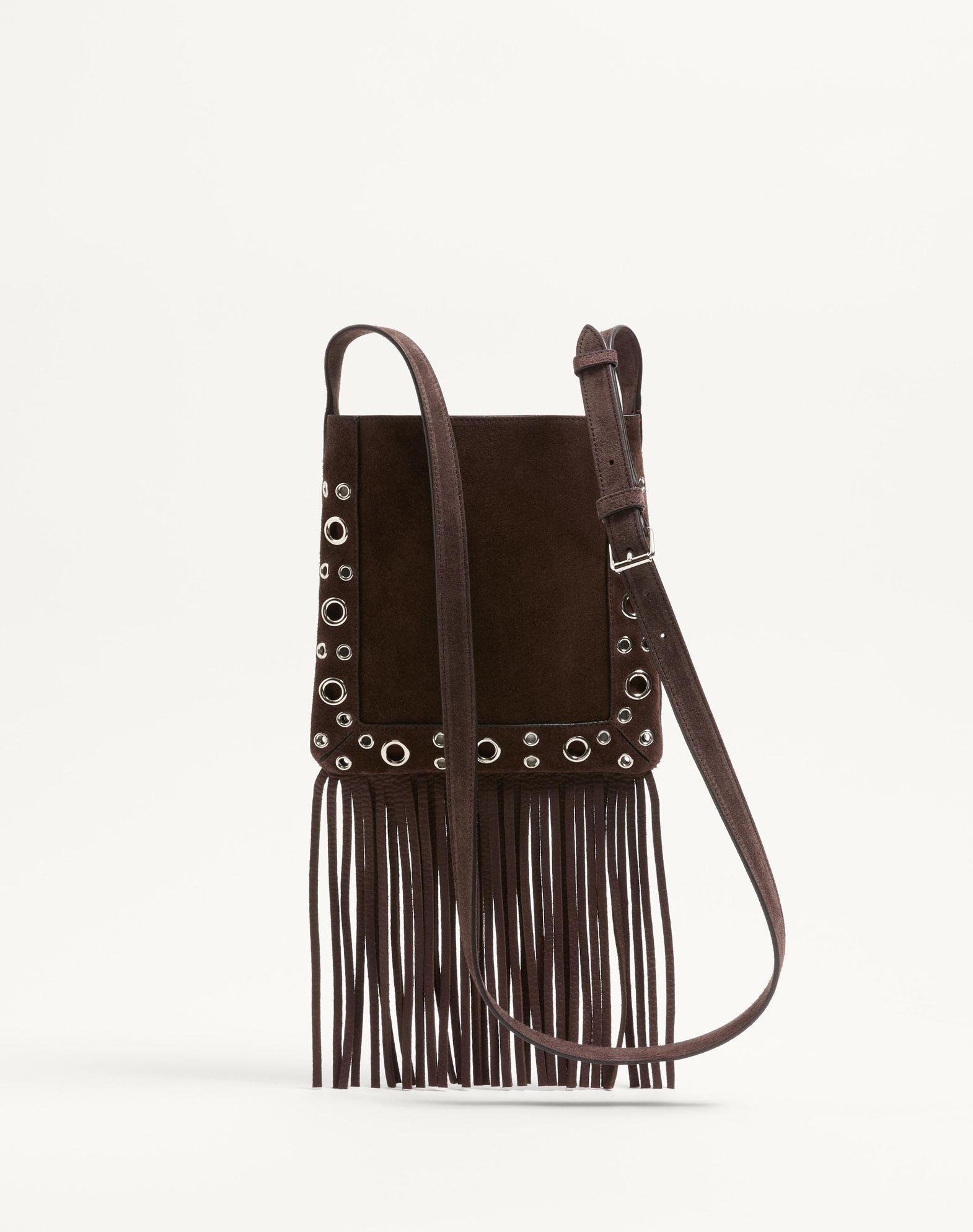 Valentino Garavani Nellcôte Small Shoulder Bag In Suede With Fringes Product Image