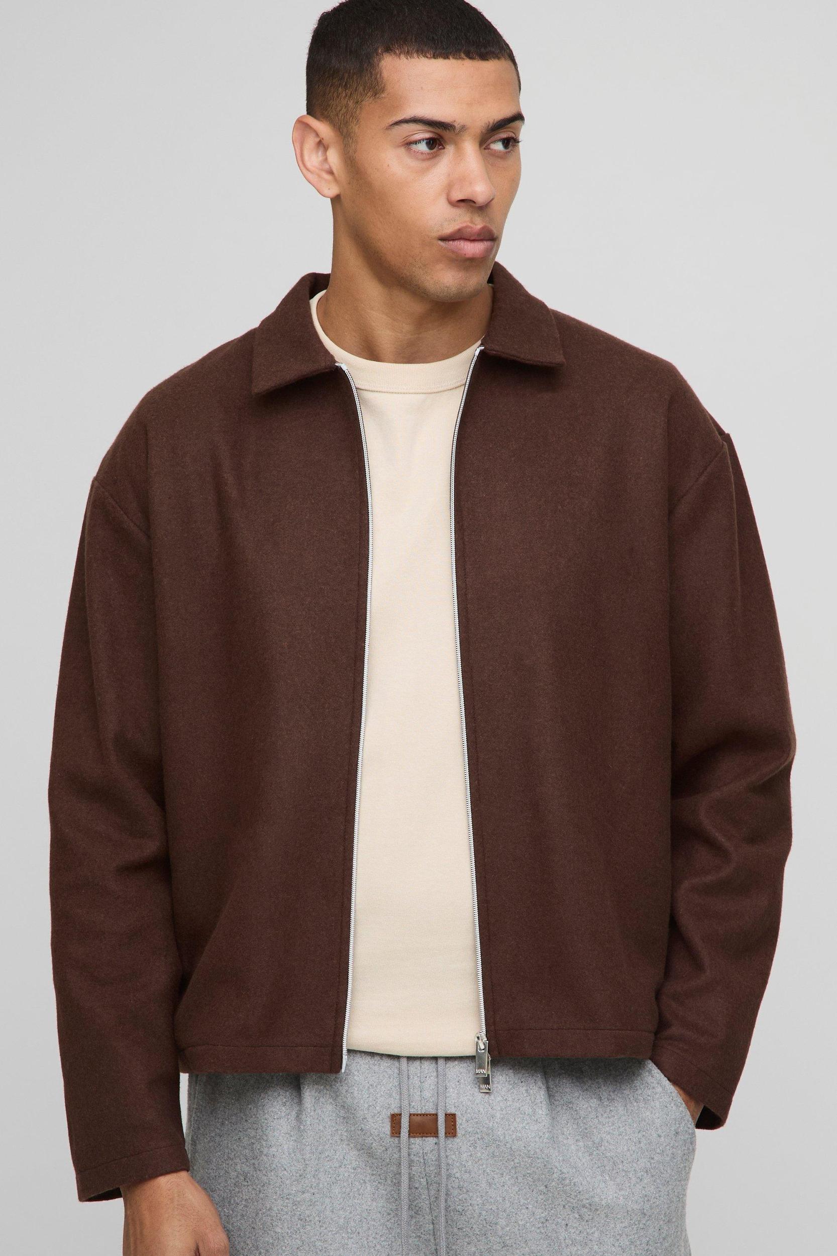 Oversized Brushed Texture Overshirt | boohooMAN USA Product Image