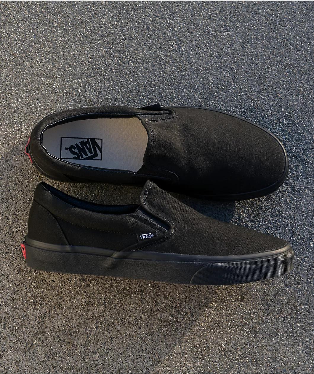 Vans Slip-On Monochromatic Black Skate Shoes Product Image
