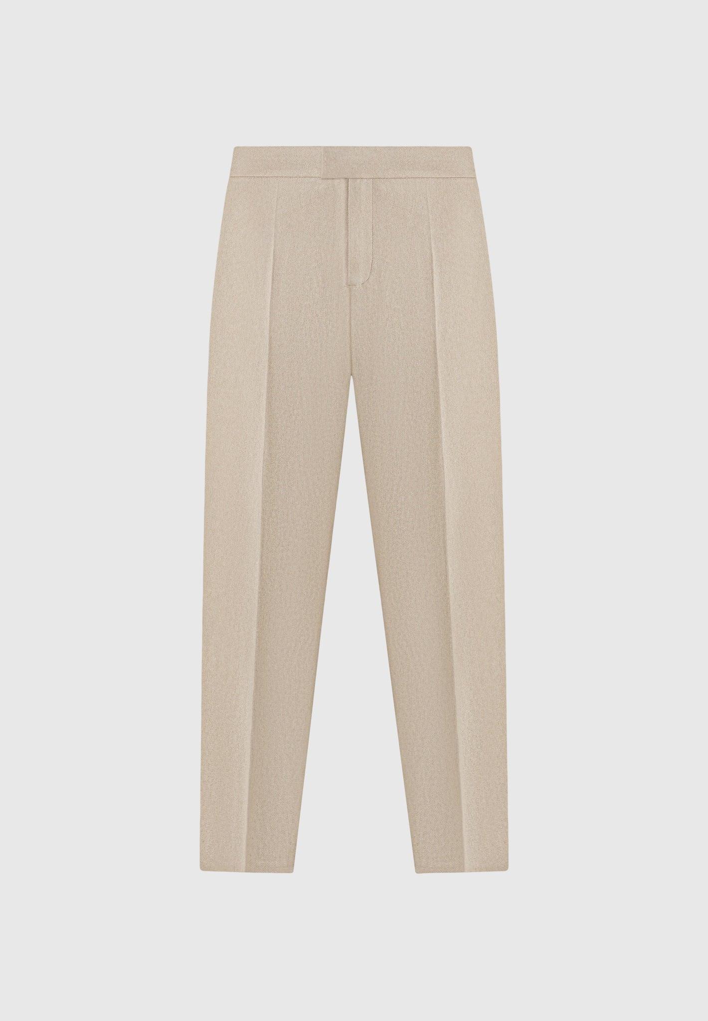 Claude - Slim Fit Tailored Trousers - Beige Male Product Image