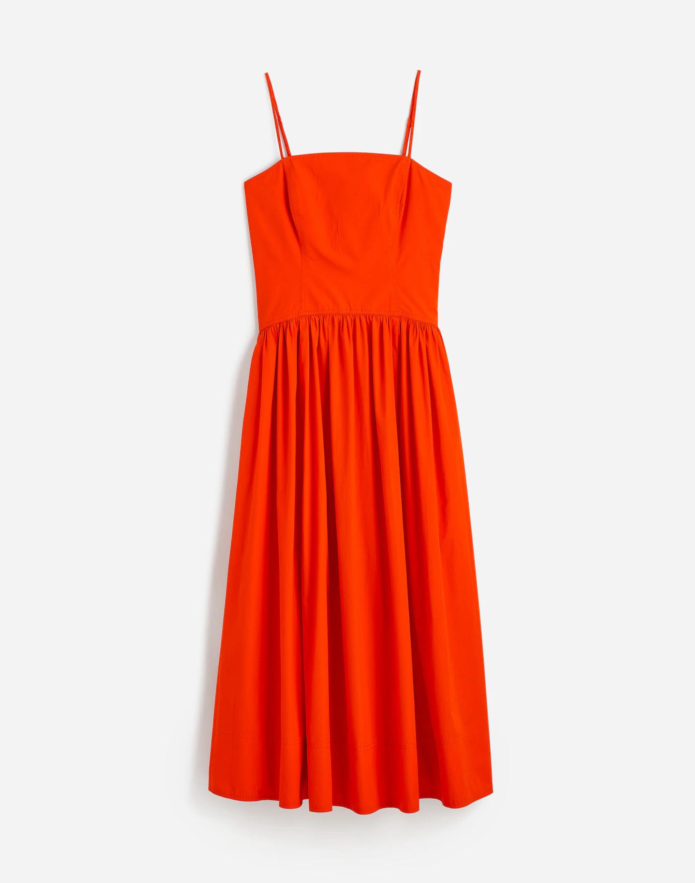 Petite Poplin Seamed Midi Dress Product Image