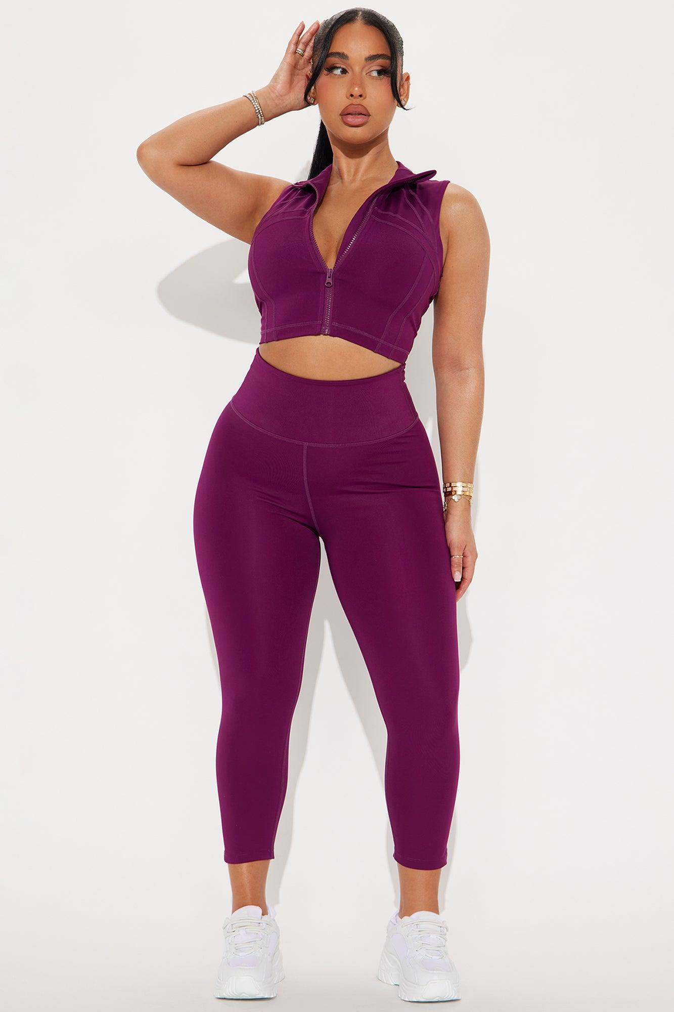 Take A Spin Elevate Active Top - Plum Product Image
