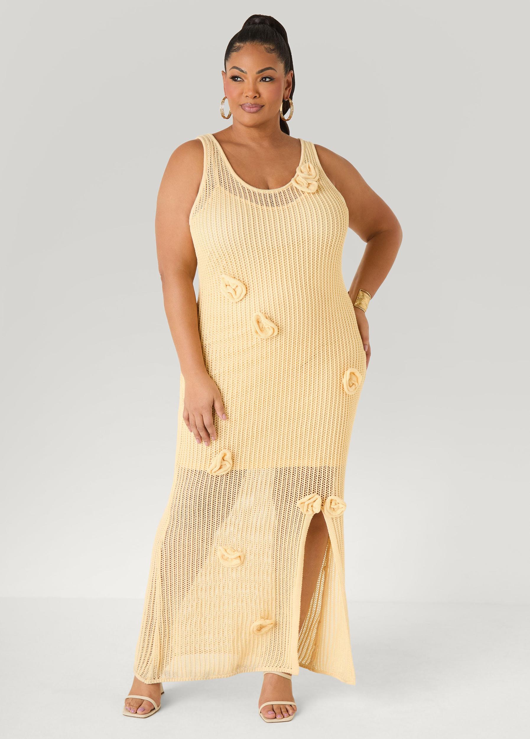 Rosette Crochet Maxi Dress Product Image