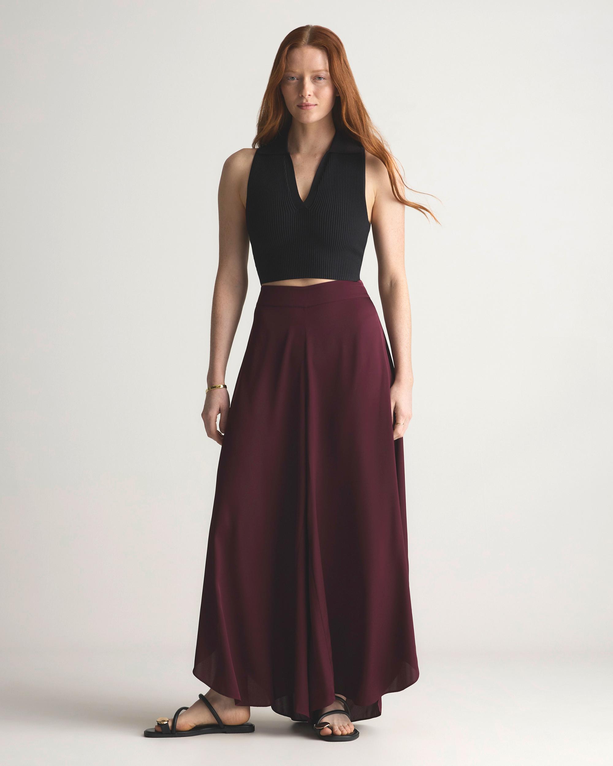 Quince | Women's Washable Stretch Silk Palazzo Pants Mulberry Silk Product Image