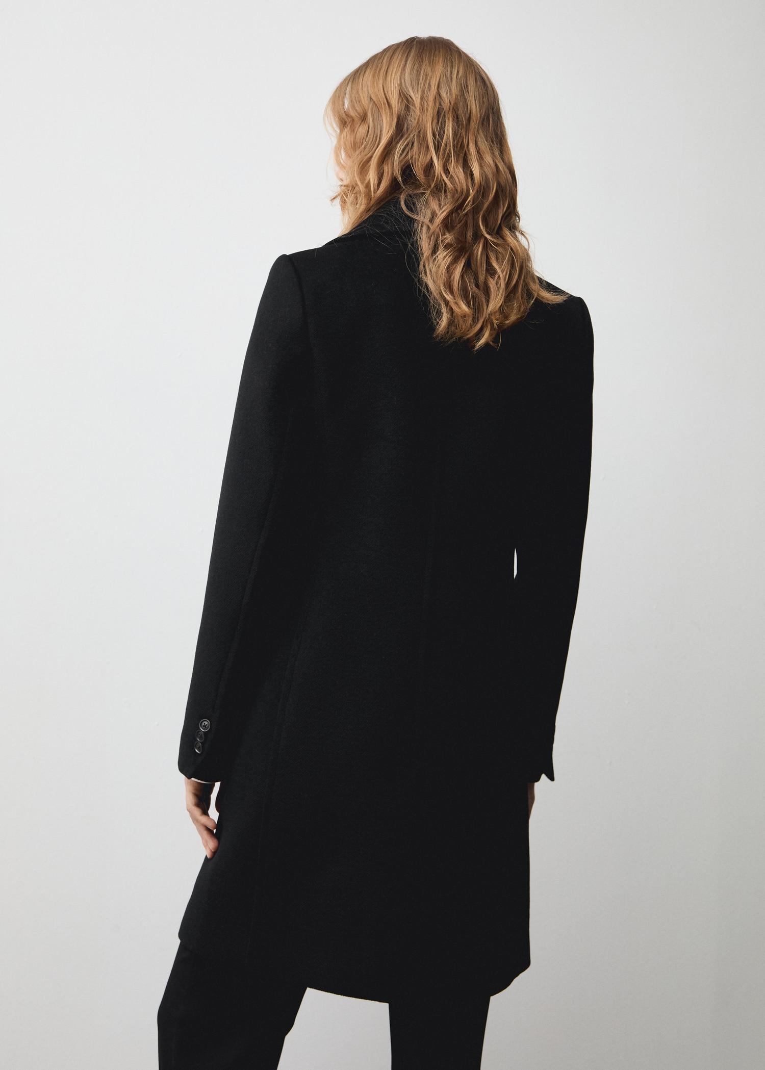 Double-breasted midi wool coat - Women | MANGO USA Product Image