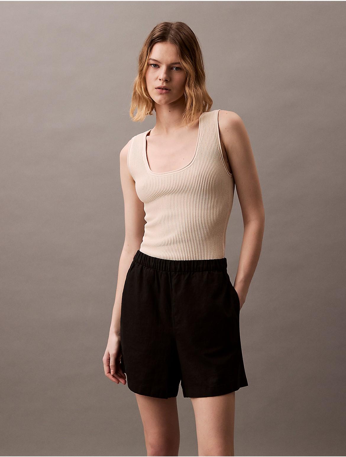 Calvin Klein Womens Linen Cotton Pull-On Shorts Product Image