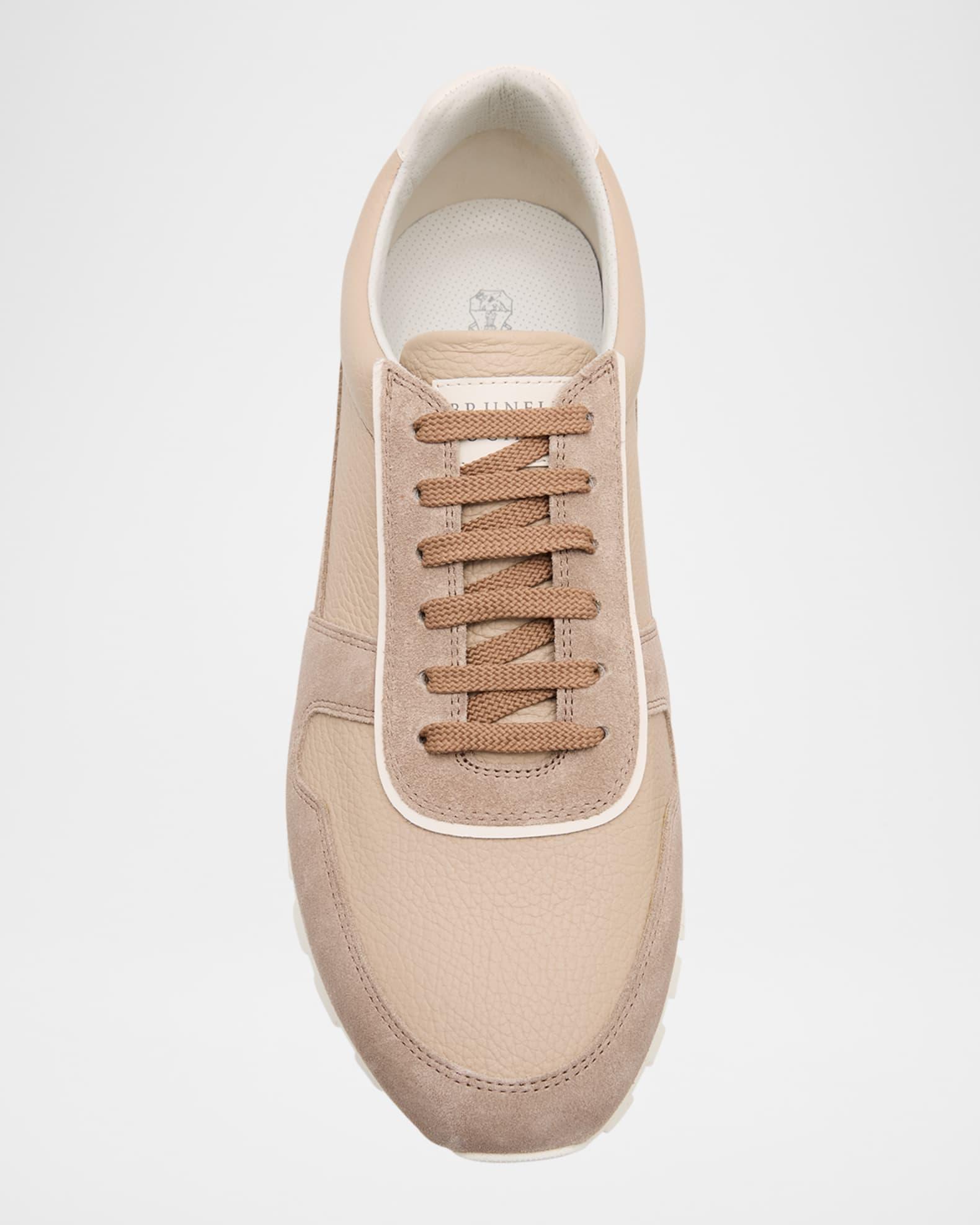 Men's Leather and Suede Runner Sneakers Product Image