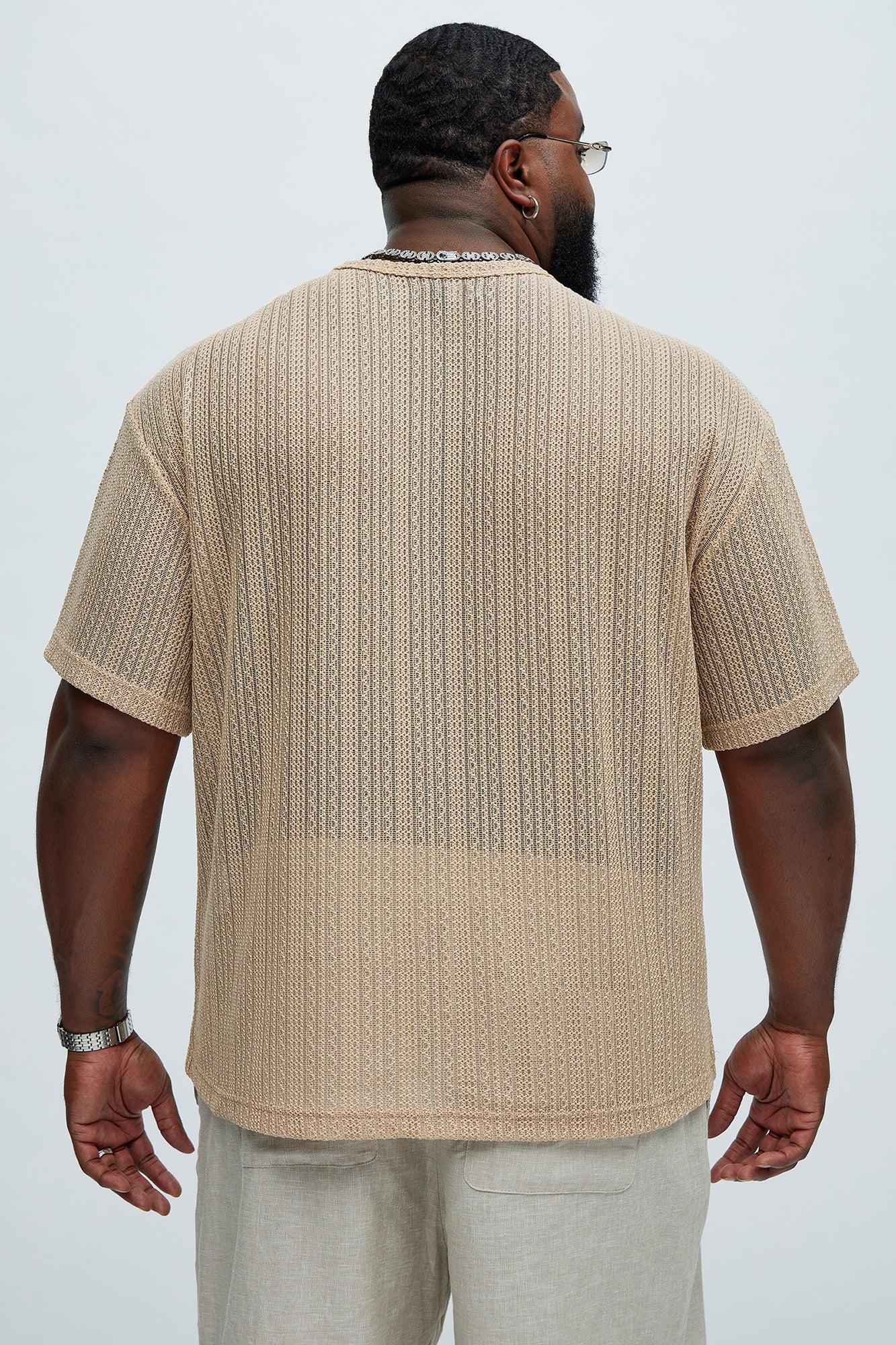 Brannen Textured Relaxed Tee - Tan Product Image