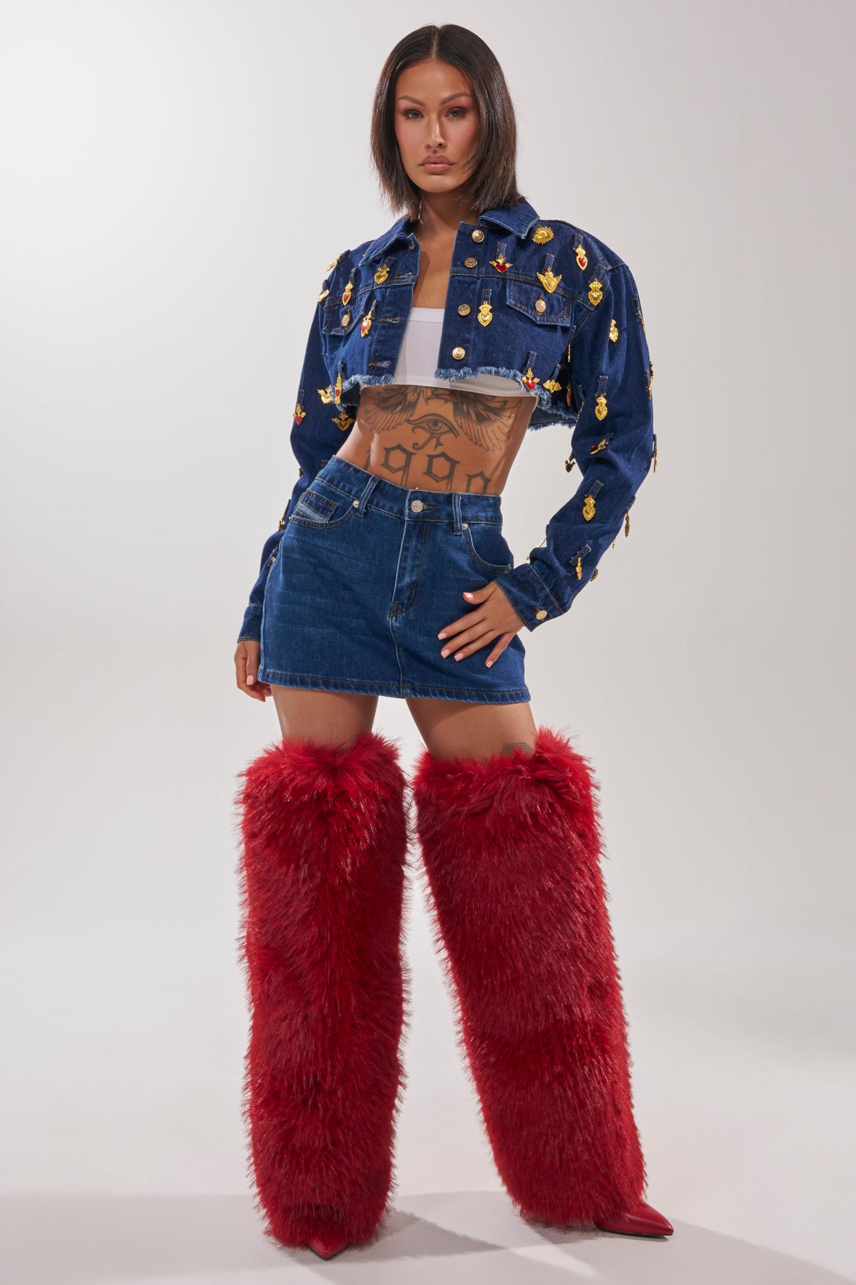 JUST A CRUSH CROPPED DENIM JACKET Product Image