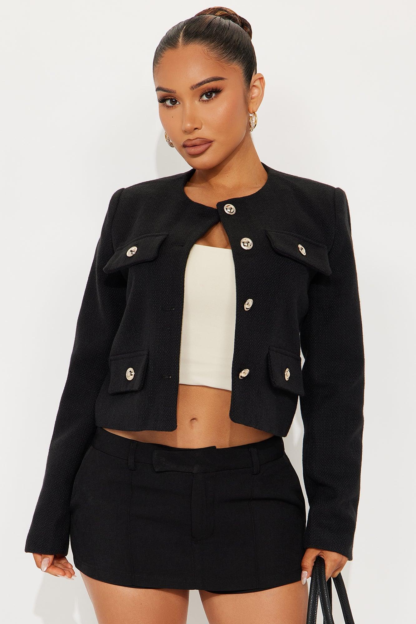 Totally Poised Tweed Coat - Black Female Product Image