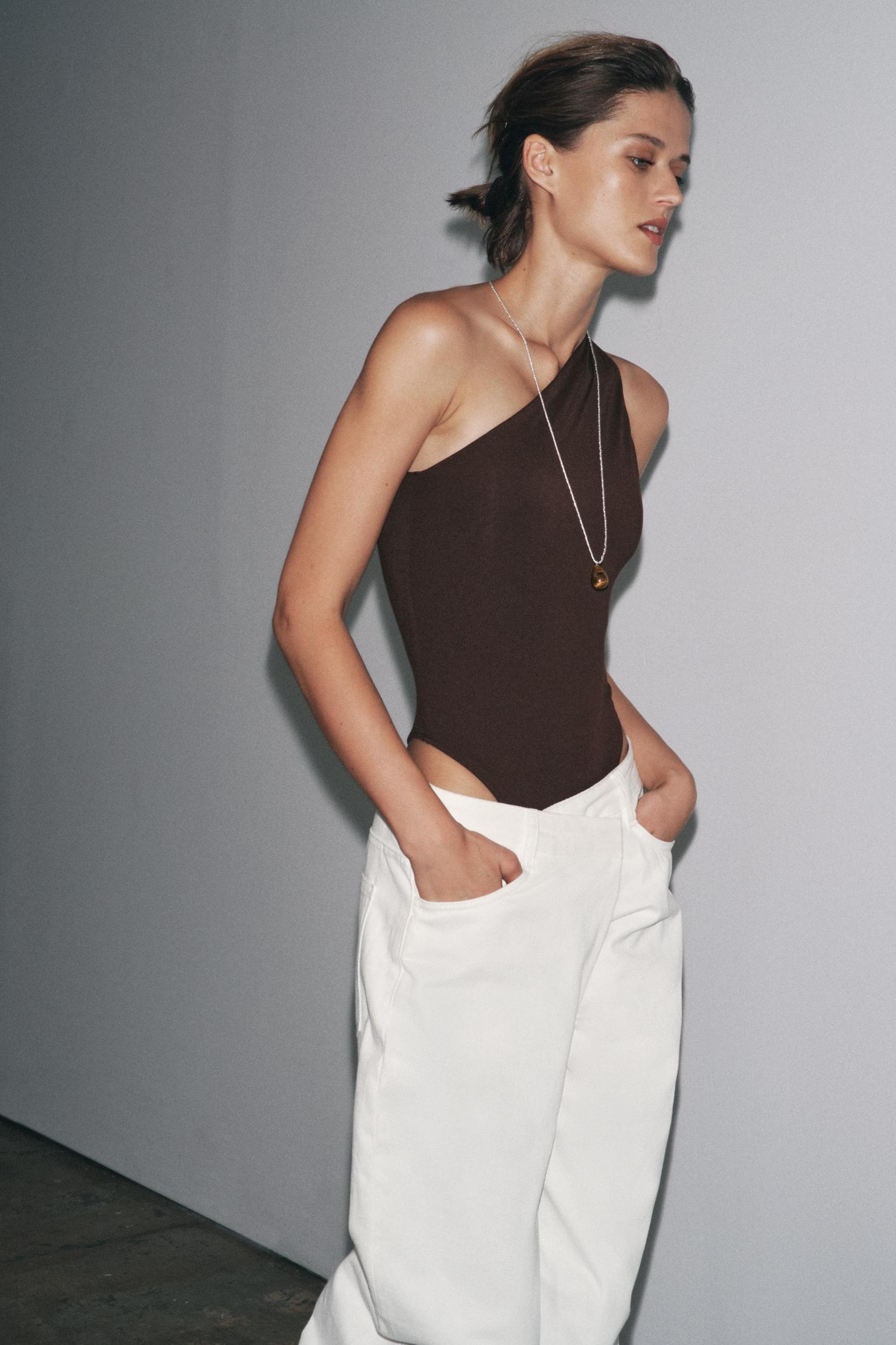 POLYAMIDE ASYMMETRIC BODYSUIT Product Image