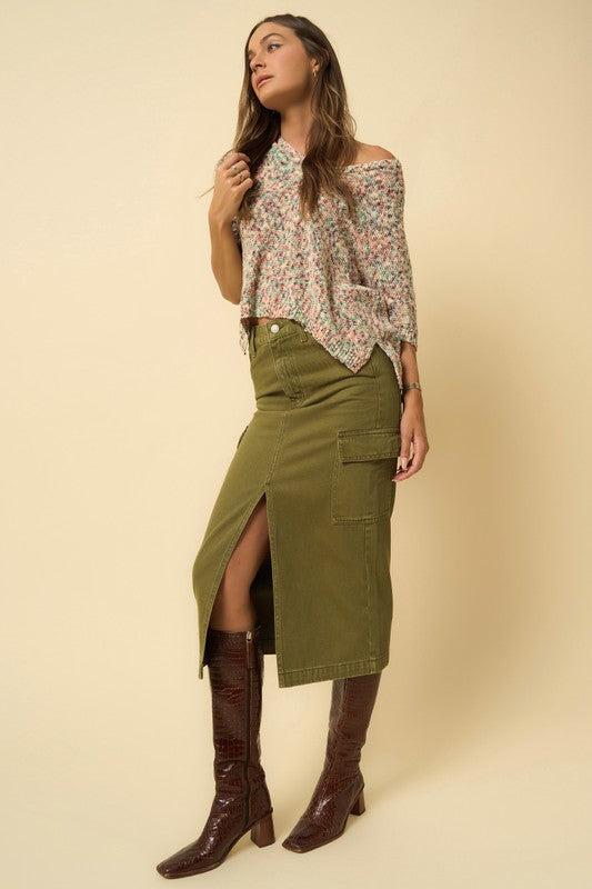 COLOR CARGO MIDI SKIRT Product Image