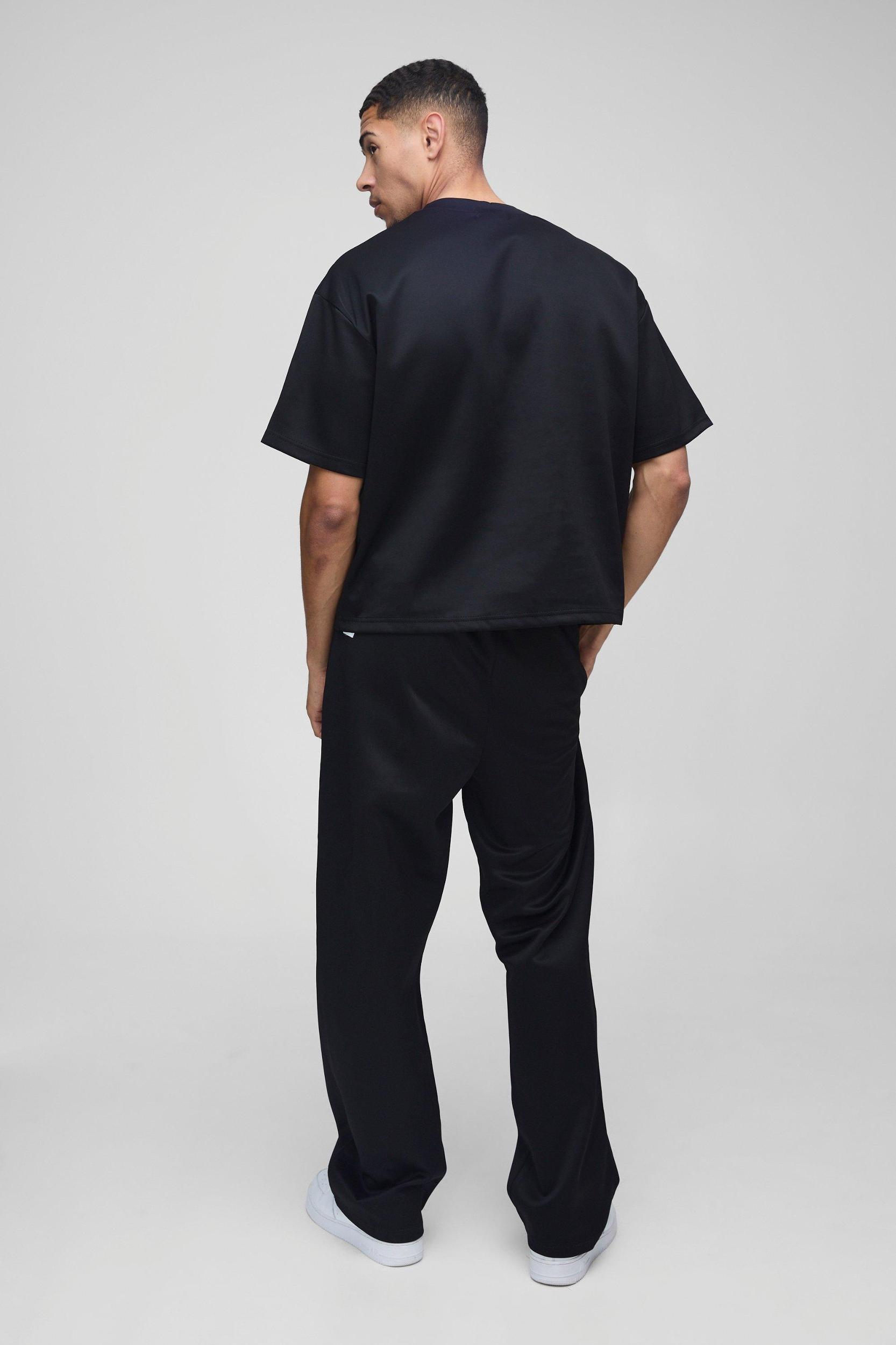 Oversized Boxy Scuba T-Shirt & Sweatpants Long Set | boohooMAN USA Product Image
