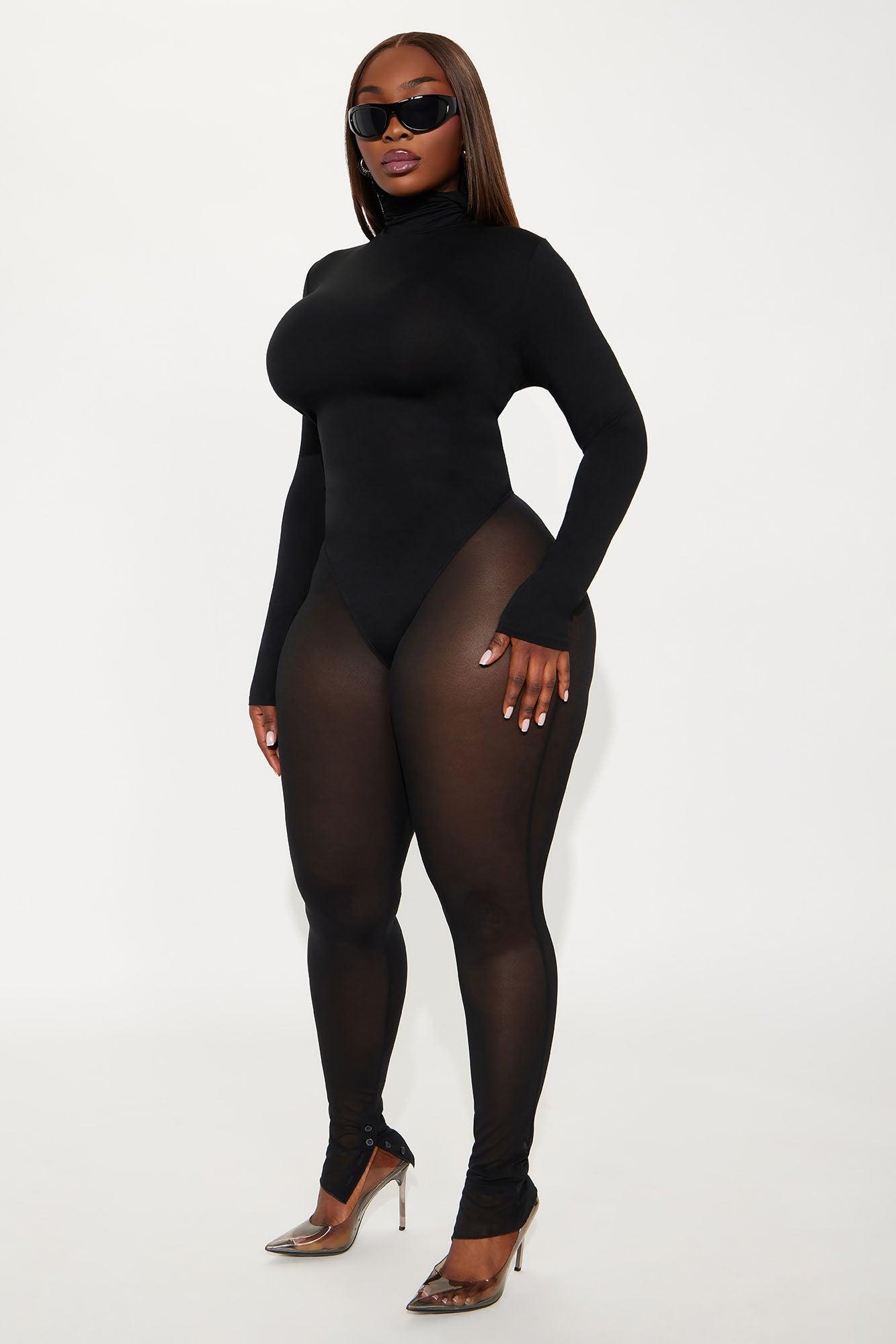 Power Mesh High Waisted Leggings - Black Female Product Image