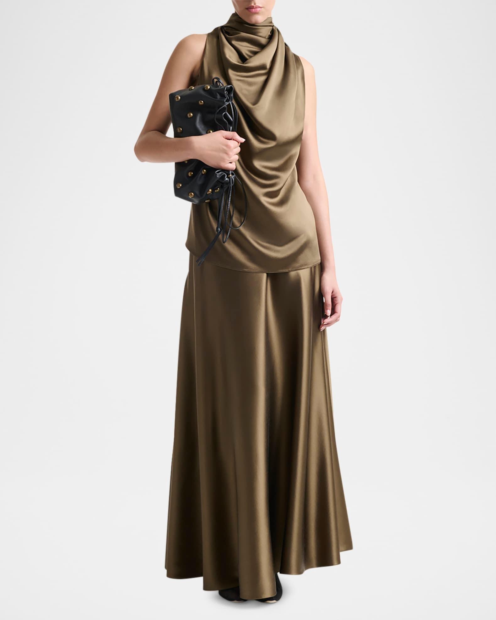 Ames Yoke Silk Maxi Skirt Product Image