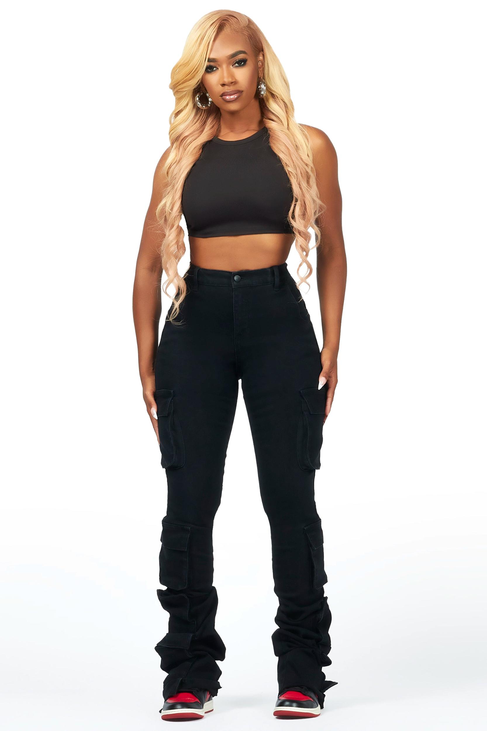 Phoebe Black Super Stacked Jean Female Product Image