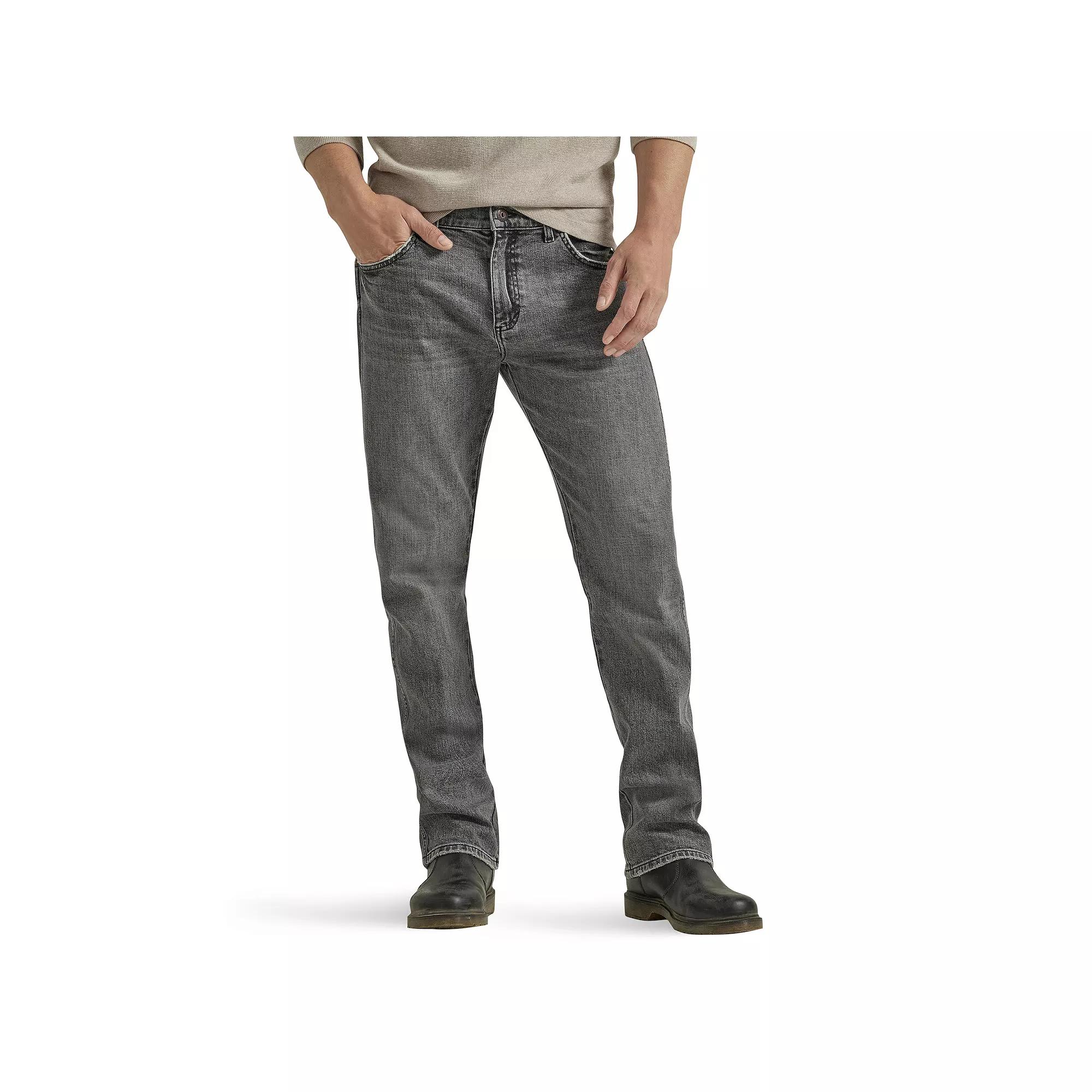 Men's Wrangler Slim Straight Cut Jeans, Size: 34X30, Light Grey Wash Product Image
